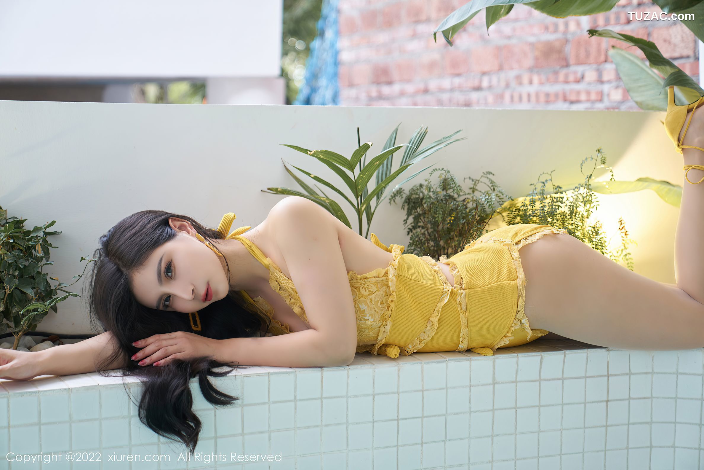 XiuRen-No.5274-小蛮妖-黄色蕾丝泳装