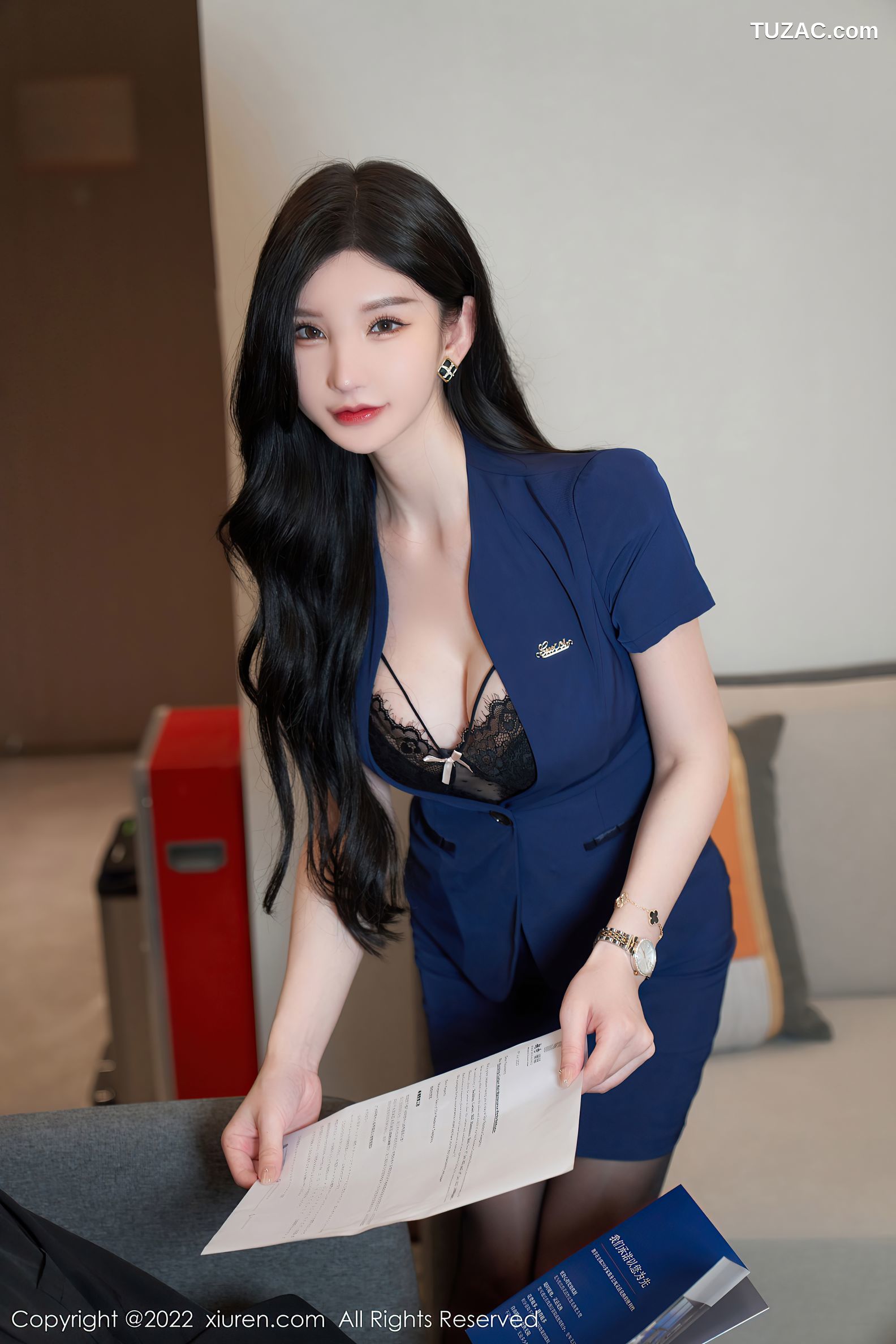 XiuRen-No.5324-周于希Sally-蓝色职业装黑丝