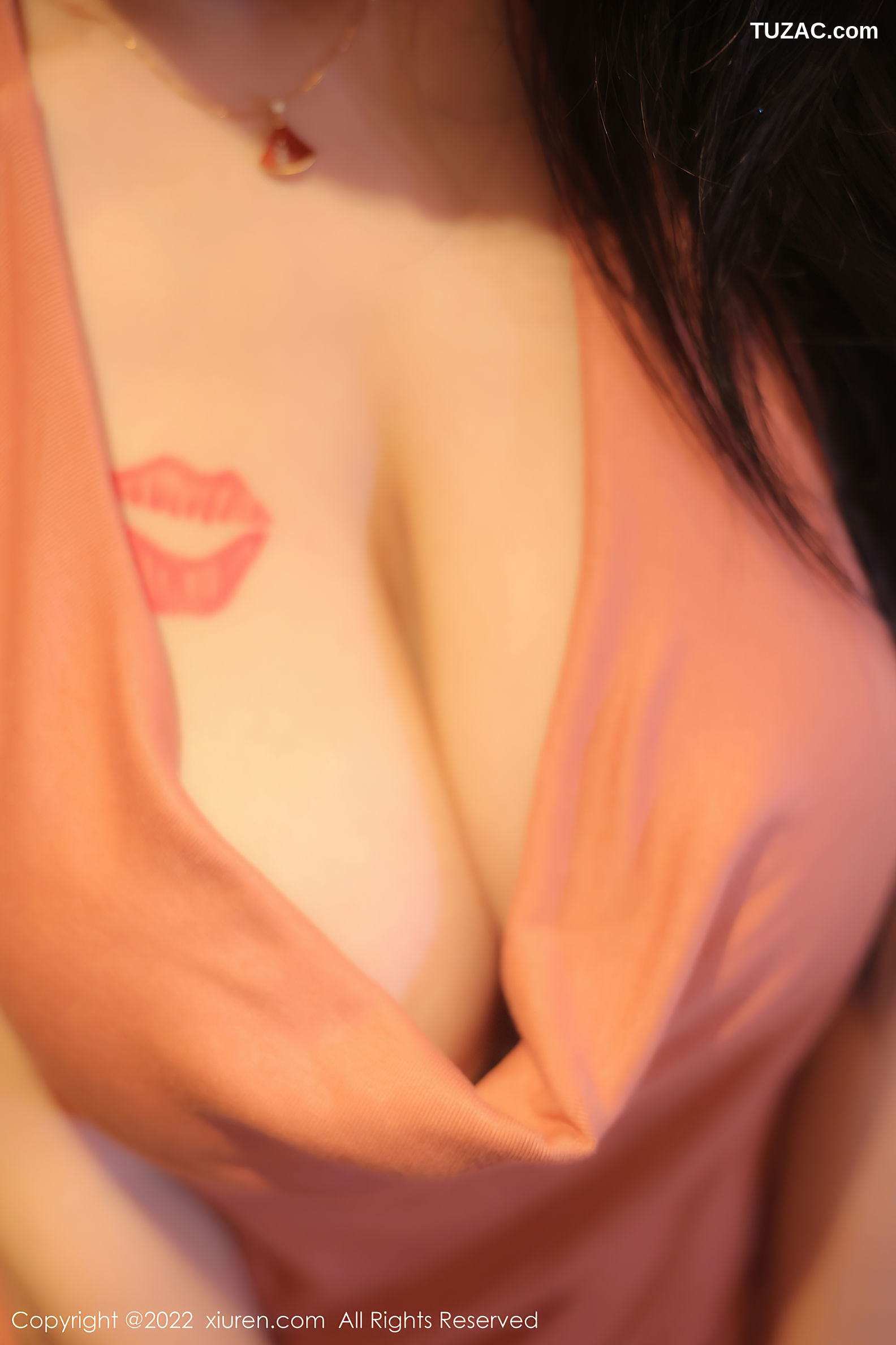 XiuRen-No.5426-美七-粉红低胸长裙黑丝