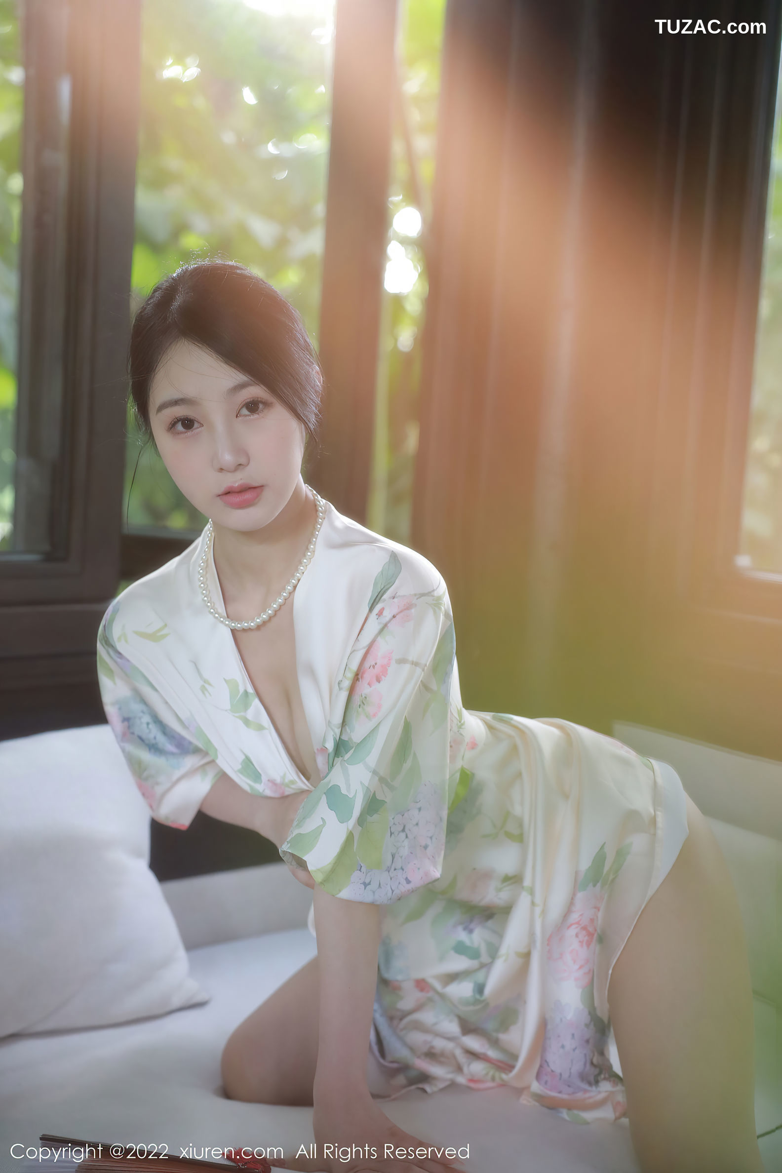 XiuRen-No.5514-谢晚晚-印花白古风裙肉丝