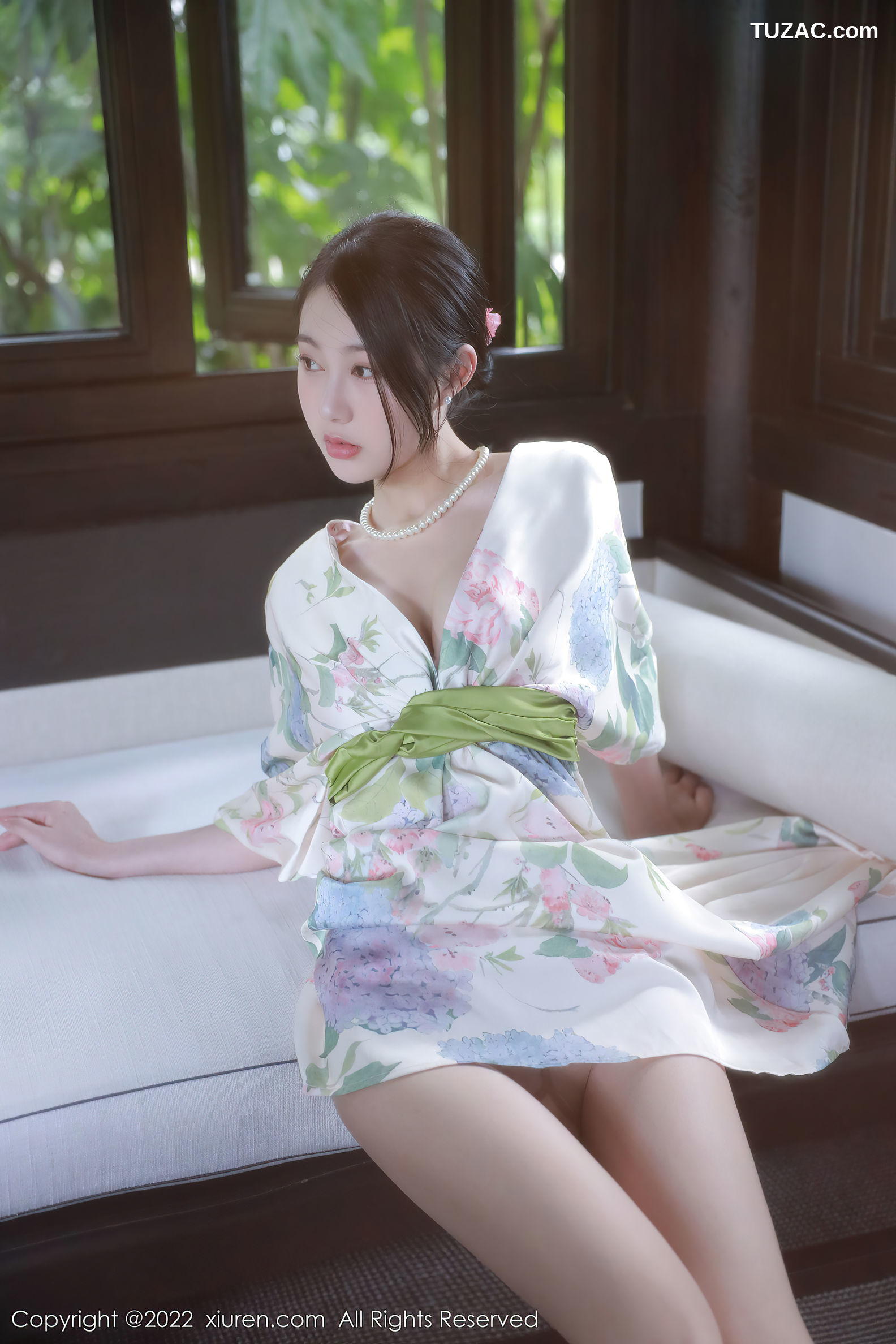 XiuRen-No.5514-谢晚晚-印花白古风裙肉丝
