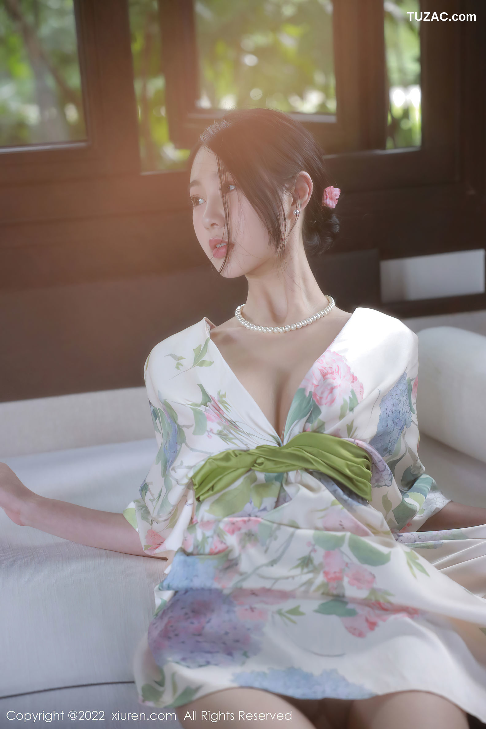XiuRen-No.5514-谢晚晚-印花白古风裙肉丝
