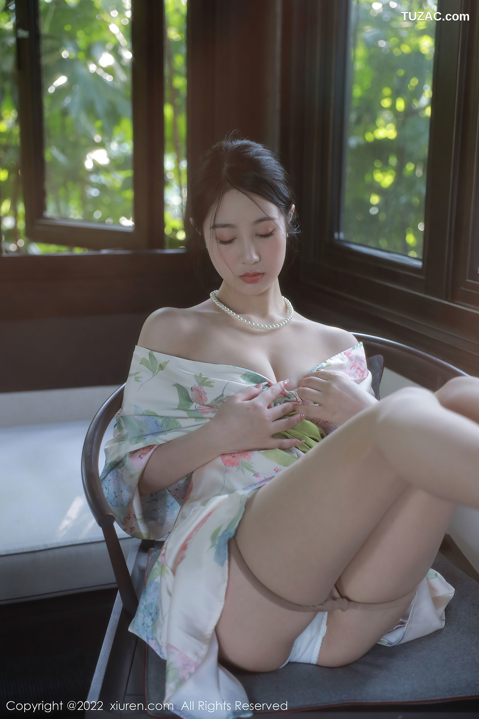 XiuRen-No.5514-谢晚晚-印花白古风裙肉丝