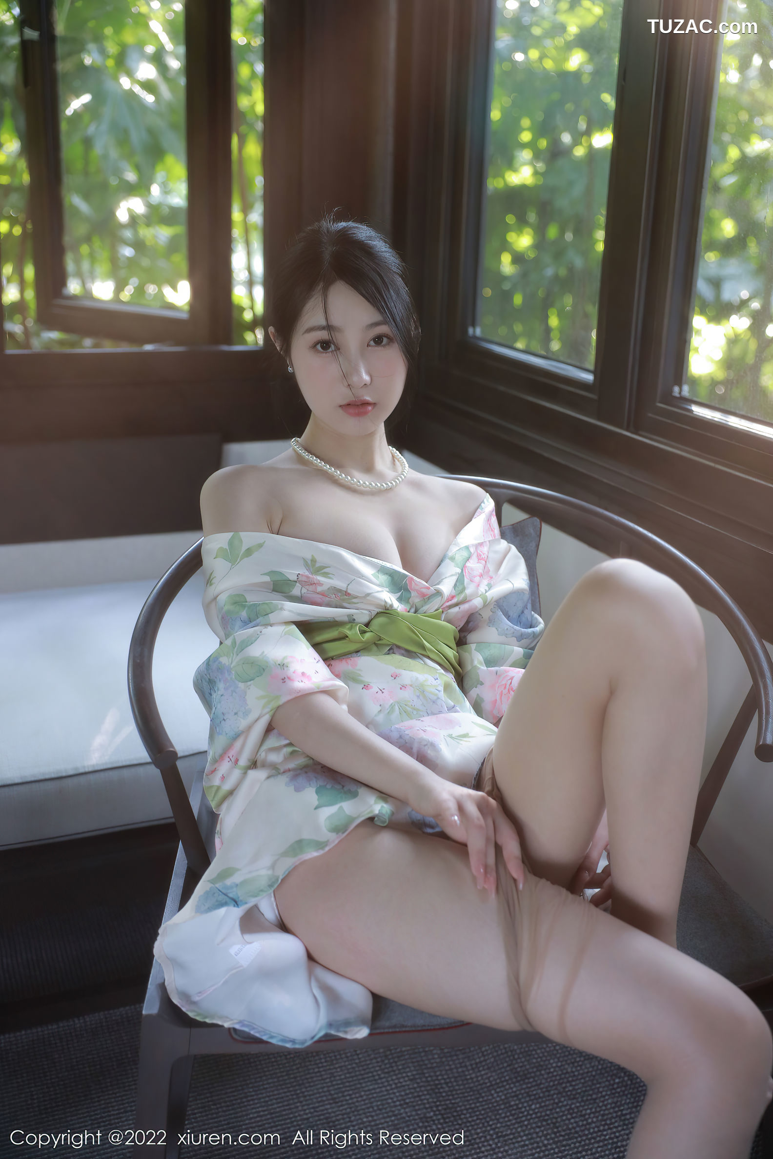 XiuRen-No.5514-谢晚晚-印花白古风裙肉丝