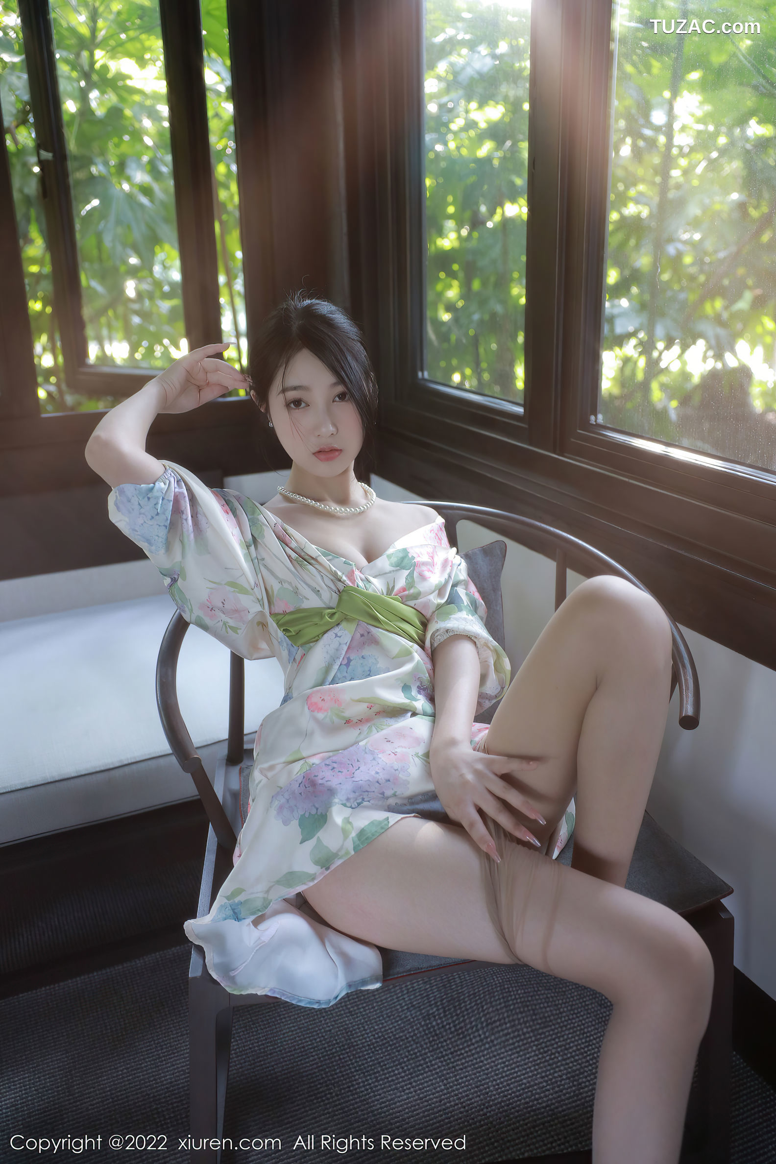 XiuRen-No.5514-谢晚晚-印花白古风裙肉丝