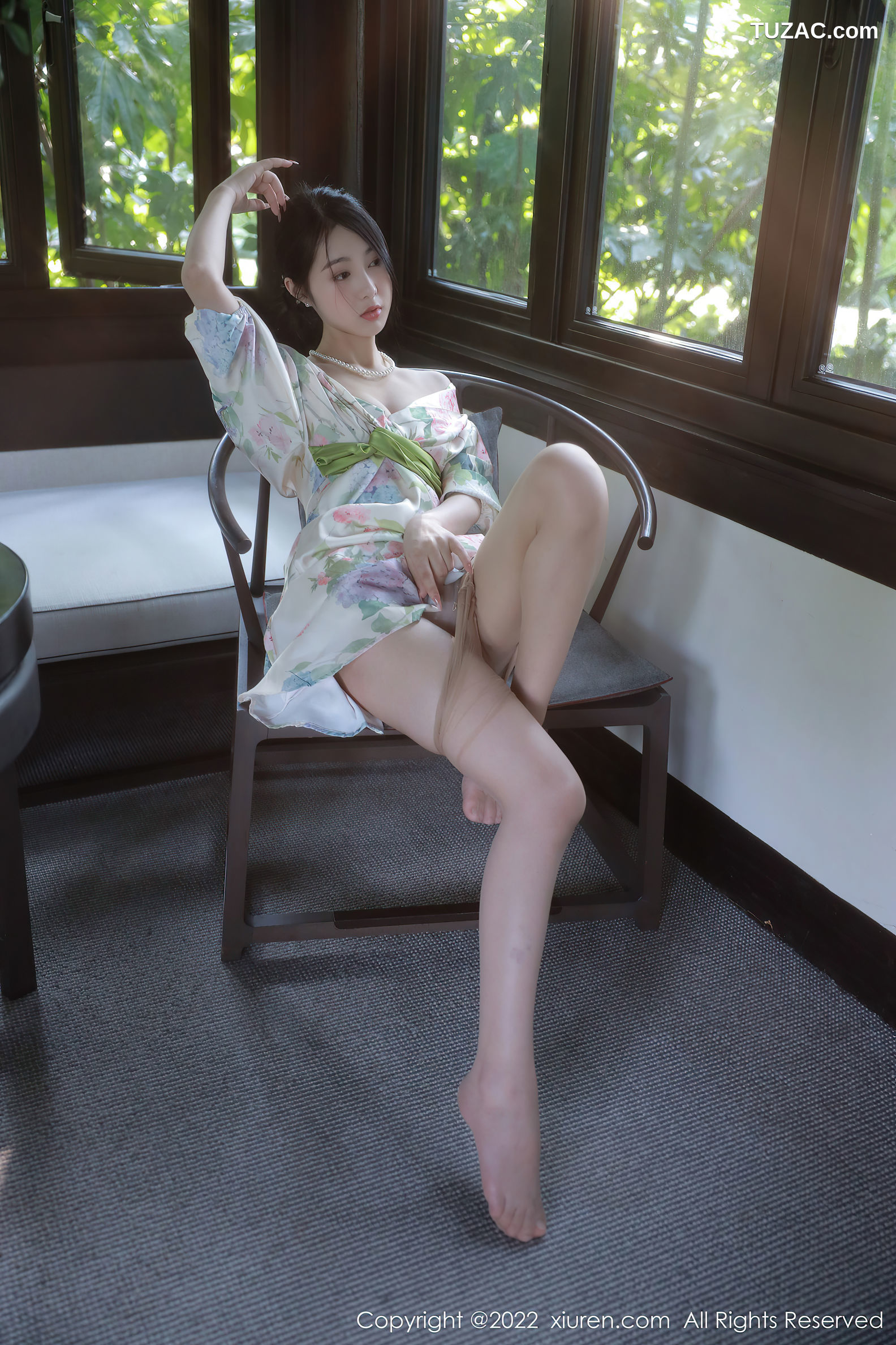 XiuRen-No.5514-谢晚晚-印花白古风裙肉丝