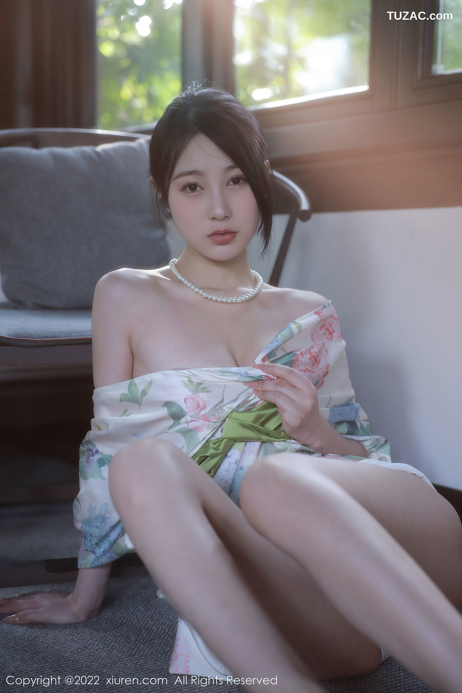 XiuRen-No.5514-谢晚晚-印花白古风裙肉丝