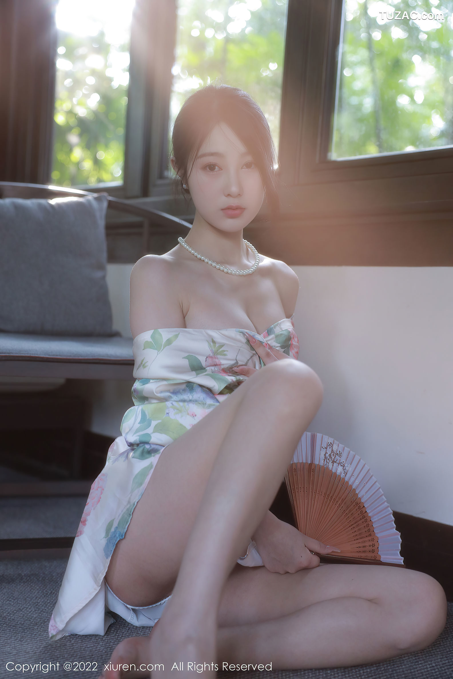 XiuRen-No.5514-谢晚晚-印花白古风裙肉丝
