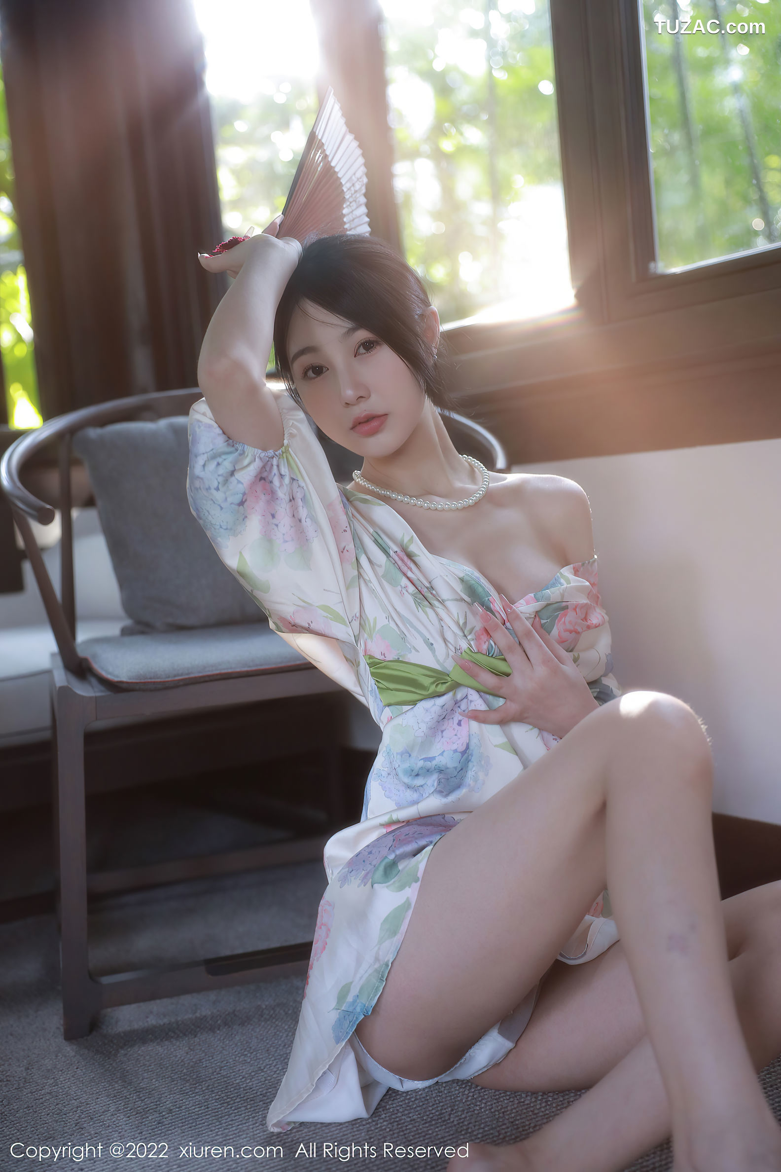 XiuRen-No.5514-谢晚晚-印花白古风裙肉丝