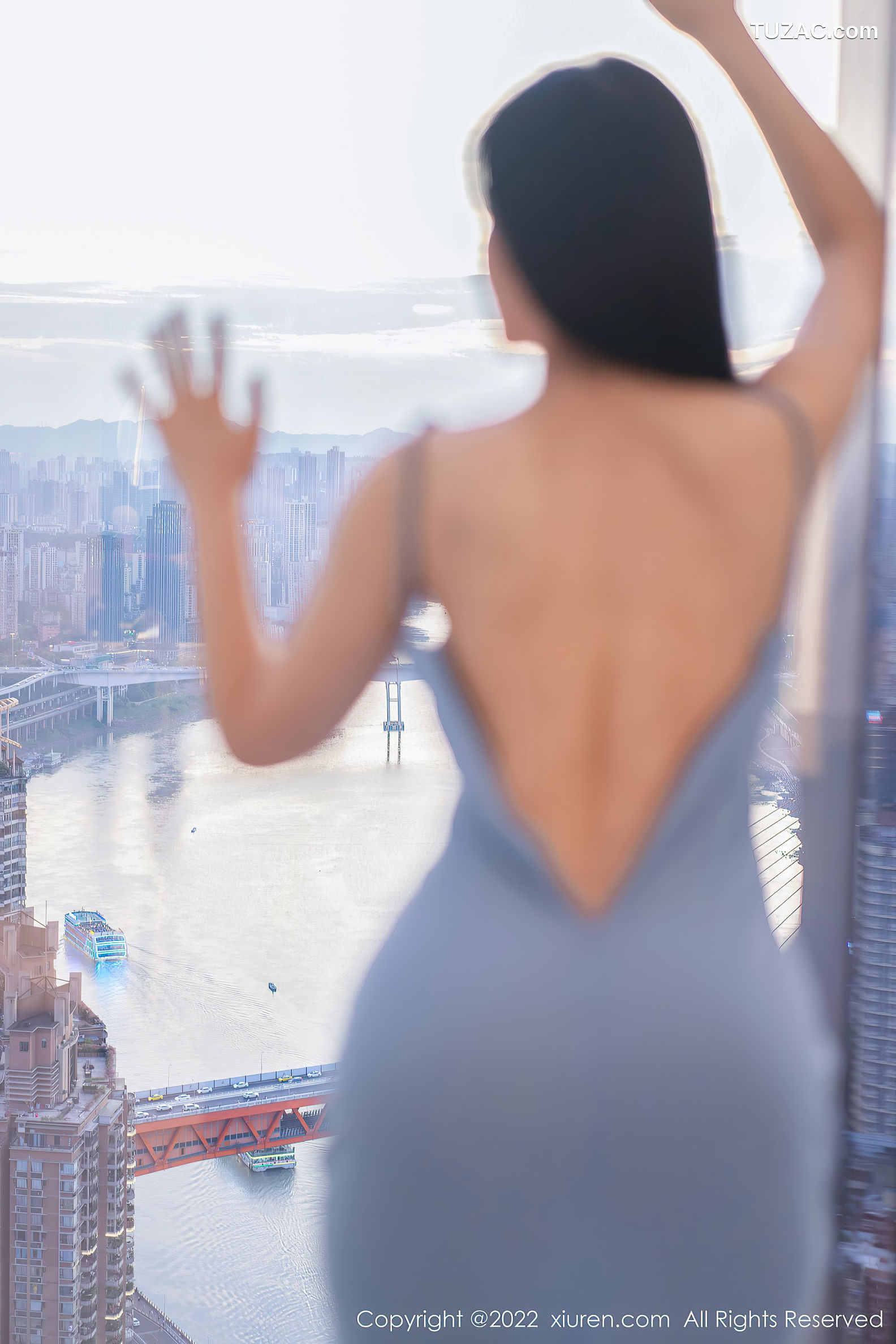 XiuRen-No.5550-刘钰儿-淡蓝吊带长裙