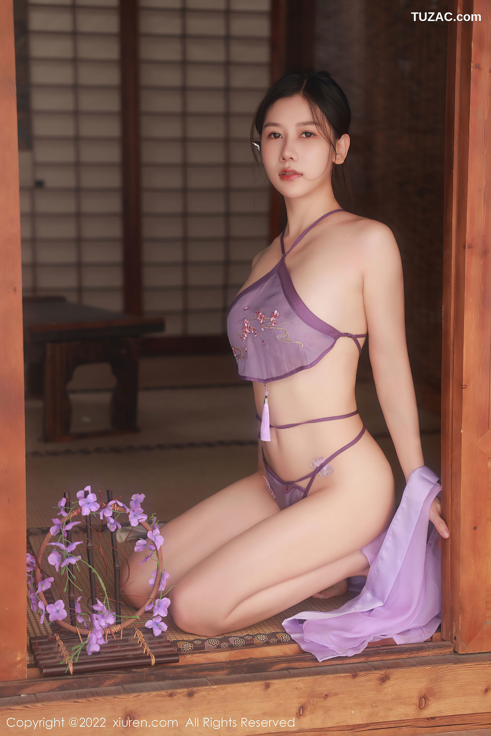 XiuRen-No.5642-尹甜甜-紫纱古风亵衣内裤琵琶女
