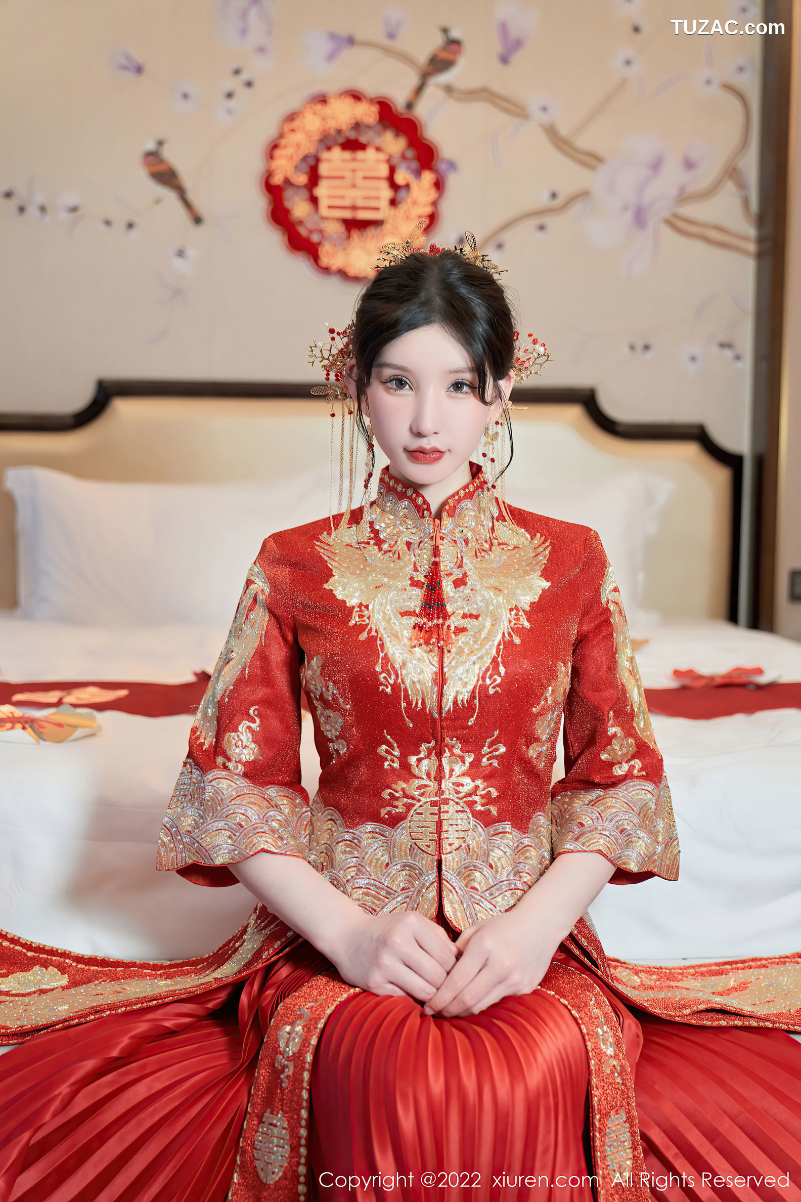 XiuRen-No.5675-周于希-新娘红装下的黑色情趣内衣