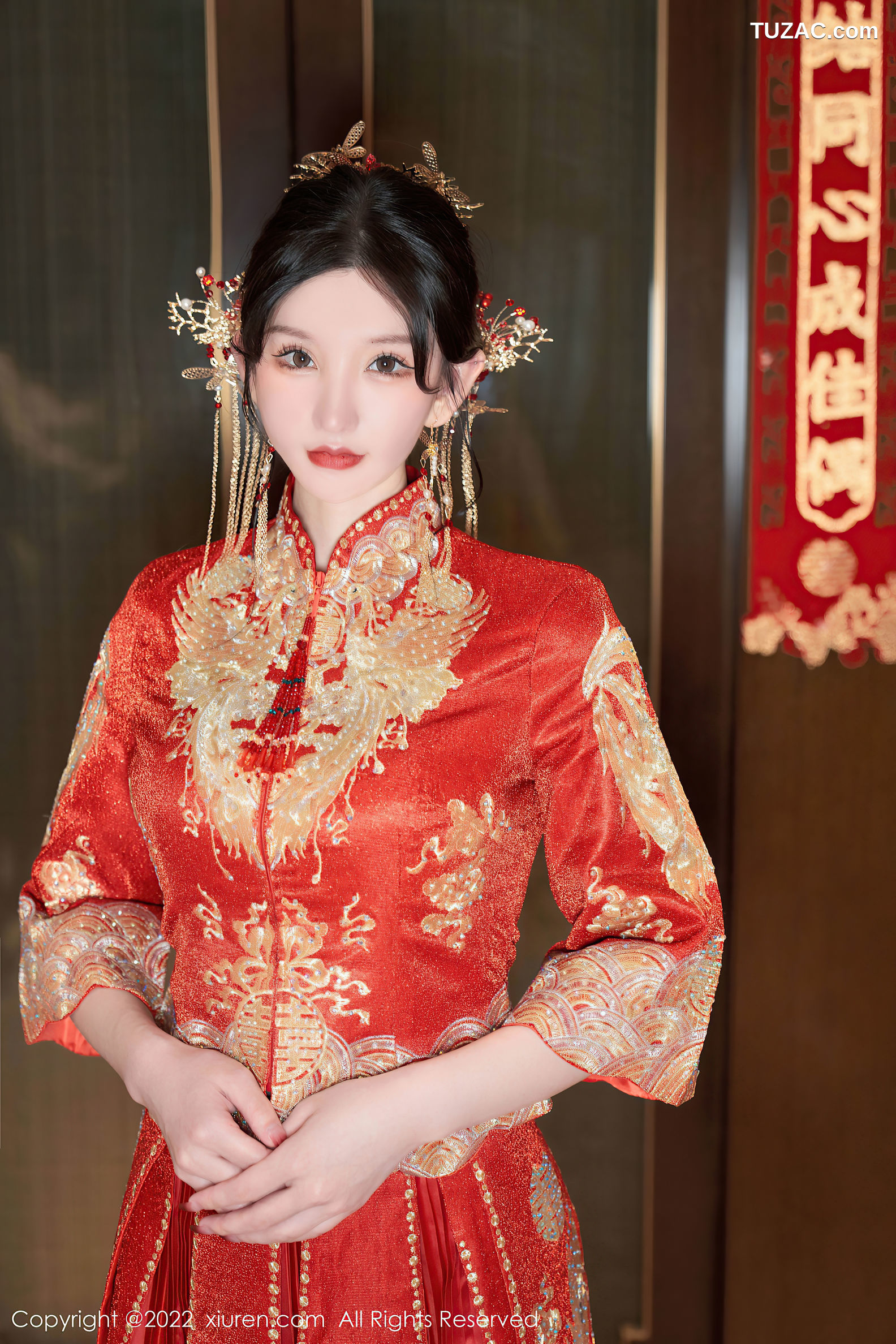 XiuRen-No.5675-周于希-新娘红装下的黑色情趣内衣