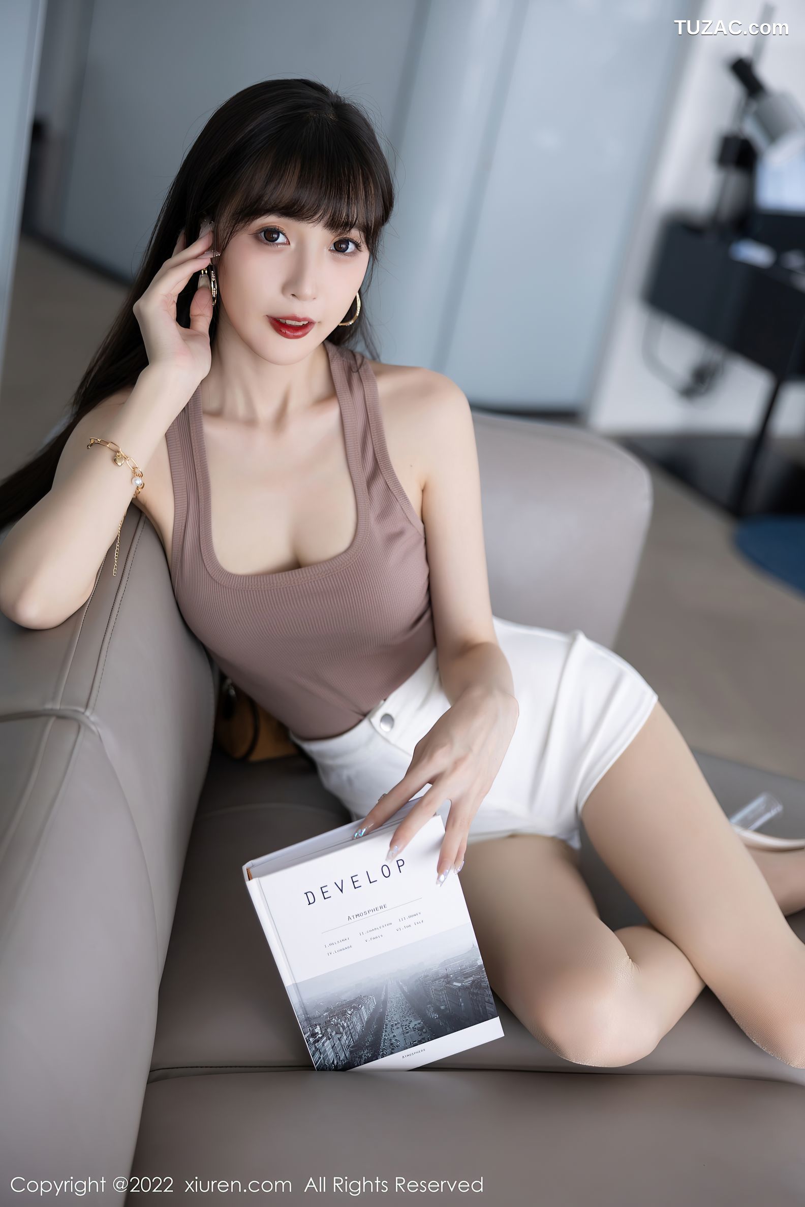 XiuRen-No.5724-林星阑-棕色背心白短裤肉丝