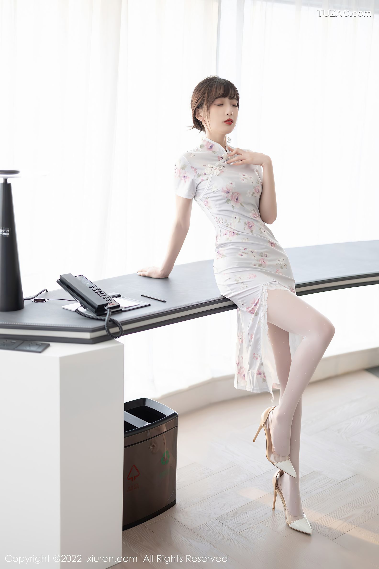 XiuRen-No.5757-林星阑-白色旗袍白内衣