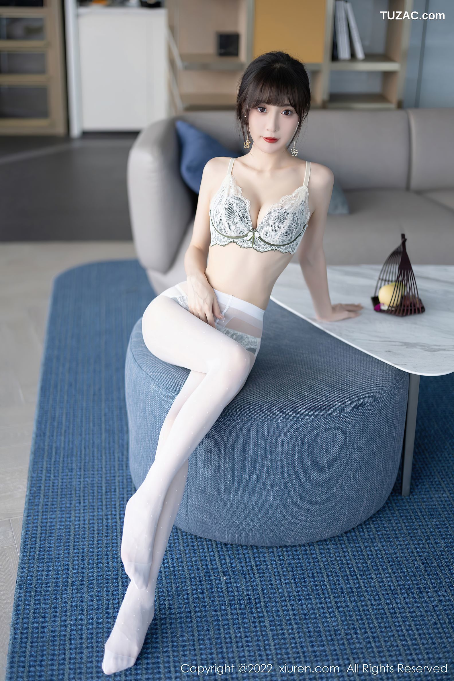 XiuRen-No.5757-林星阑-白色旗袍白内衣