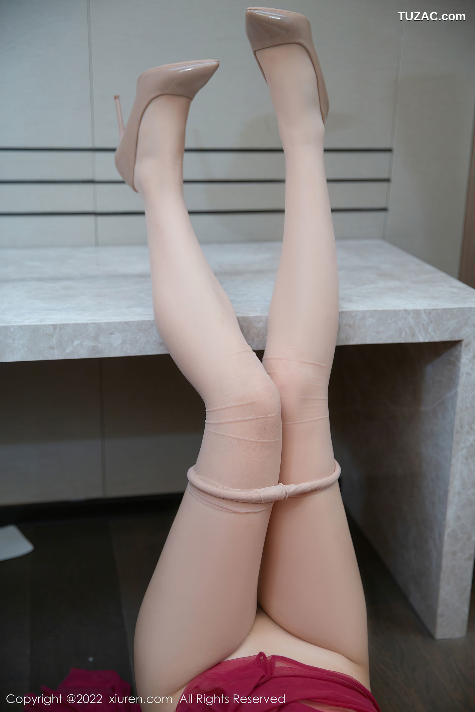 XiuRen-No.5876-江真真-红透视薄纱裙肉丝