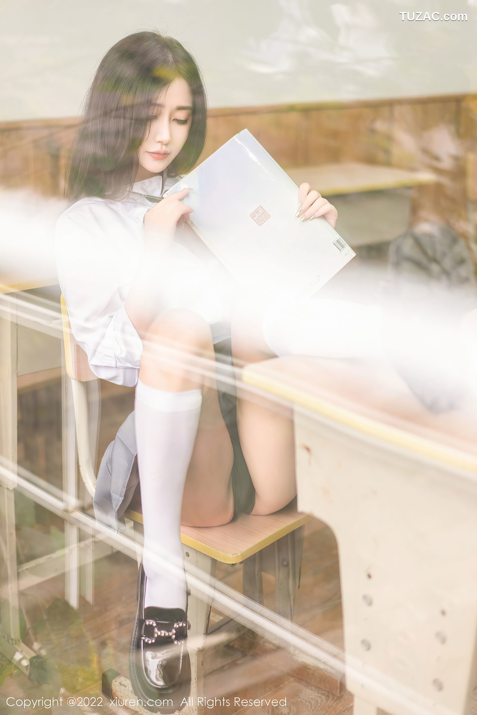 XiuRen-No.5970-阿姣-性感学妹短裙制服白色内衣