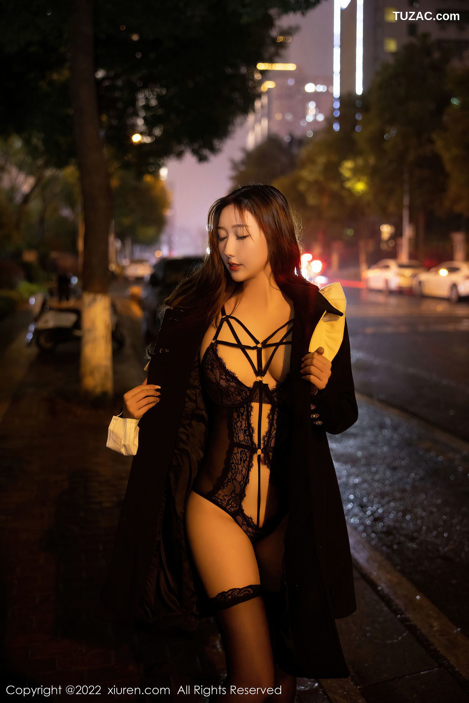 XiuRen-No.5984-江真真-浴缸场景性感黑色蕾丝内衣