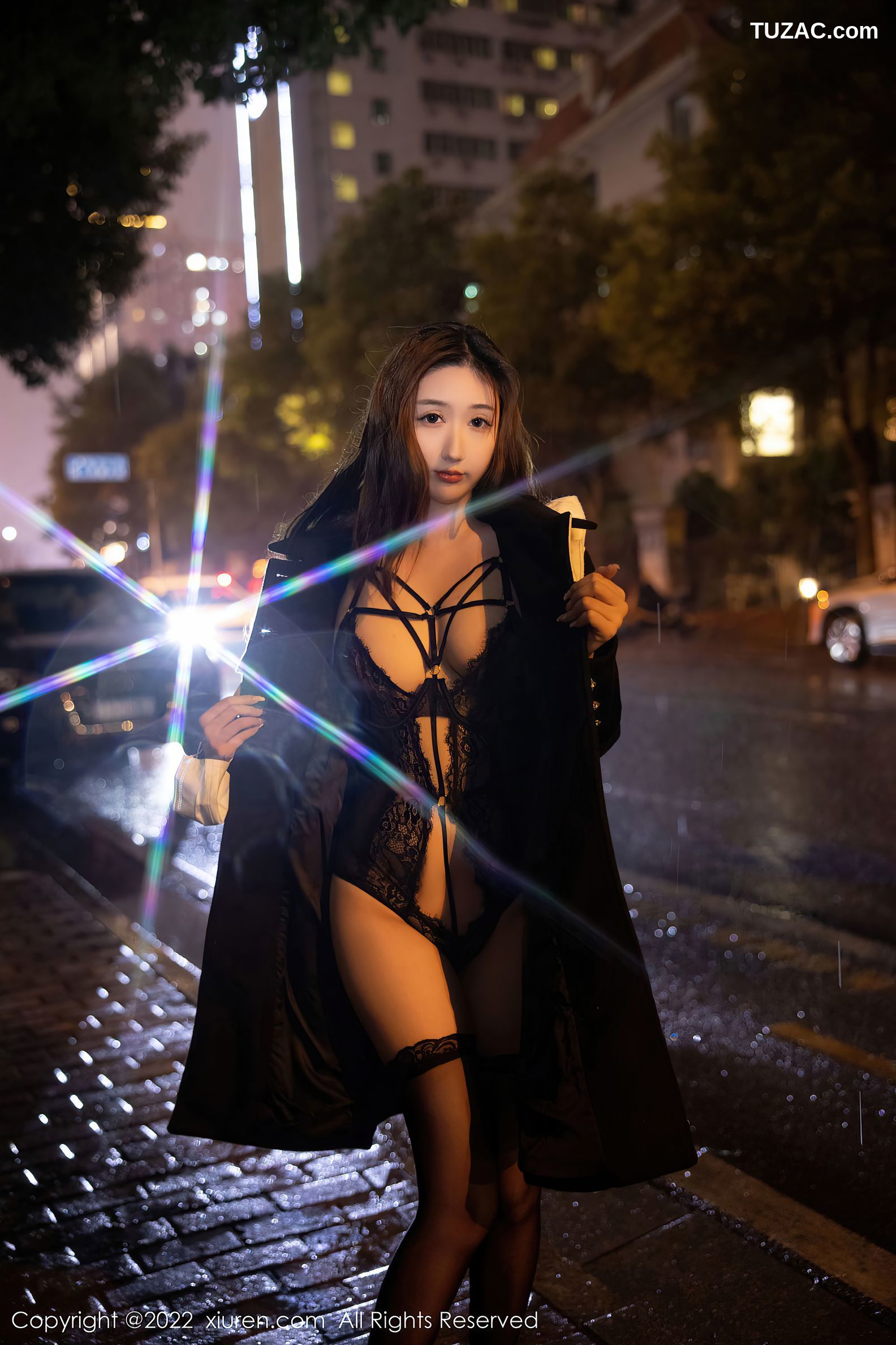 XiuRen-No.5984-江真真-浴缸场景性感黑色蕾丝内衣