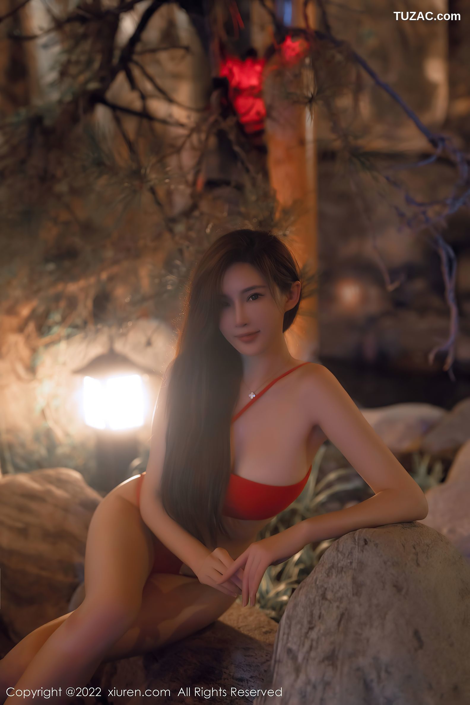 XiuRen秀人网-6014-周妍希-温泉红色比基尼