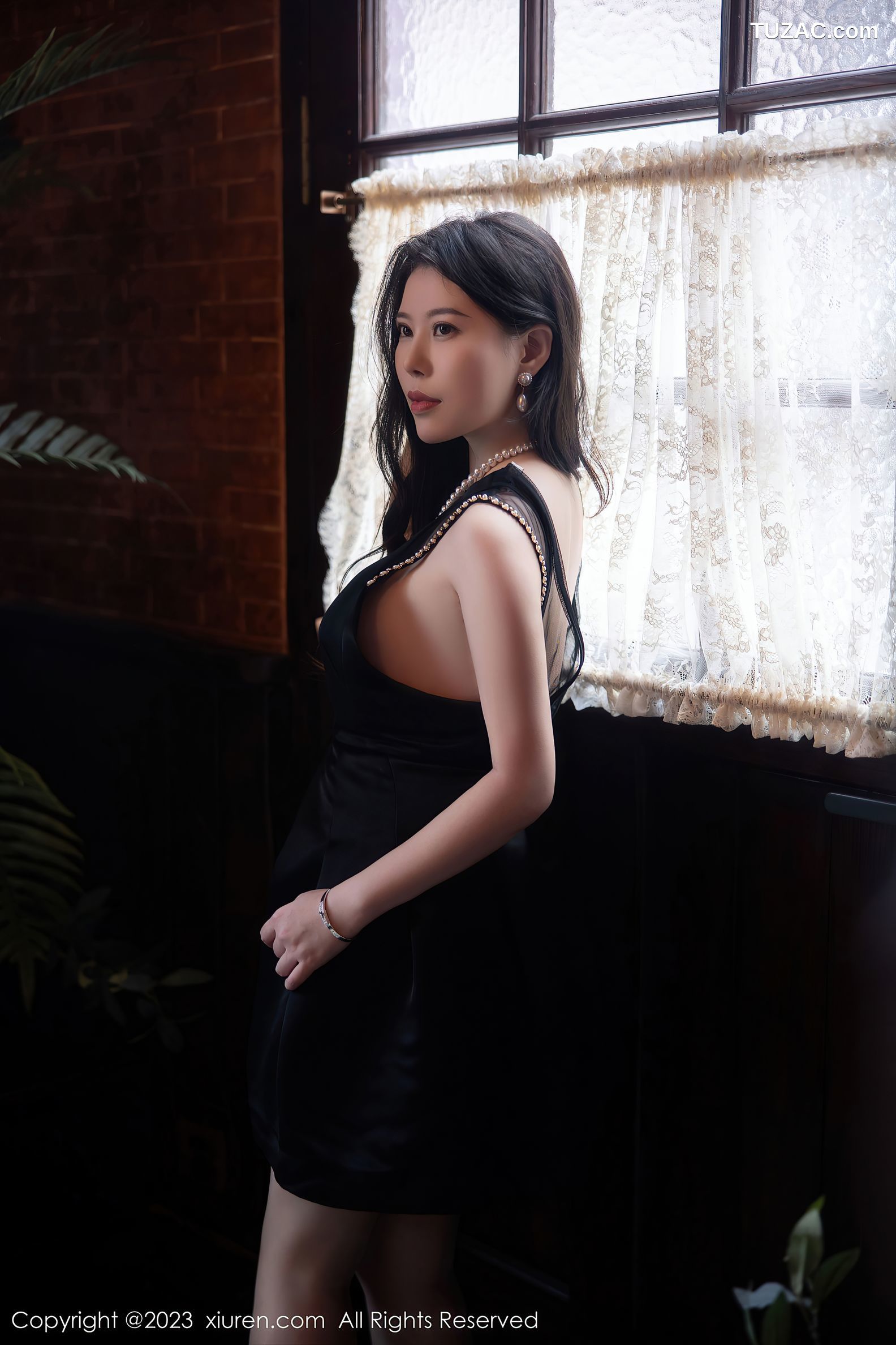 XiuRen秀人网-6089-白茹雪-连衣裙红色蕾丝内衣