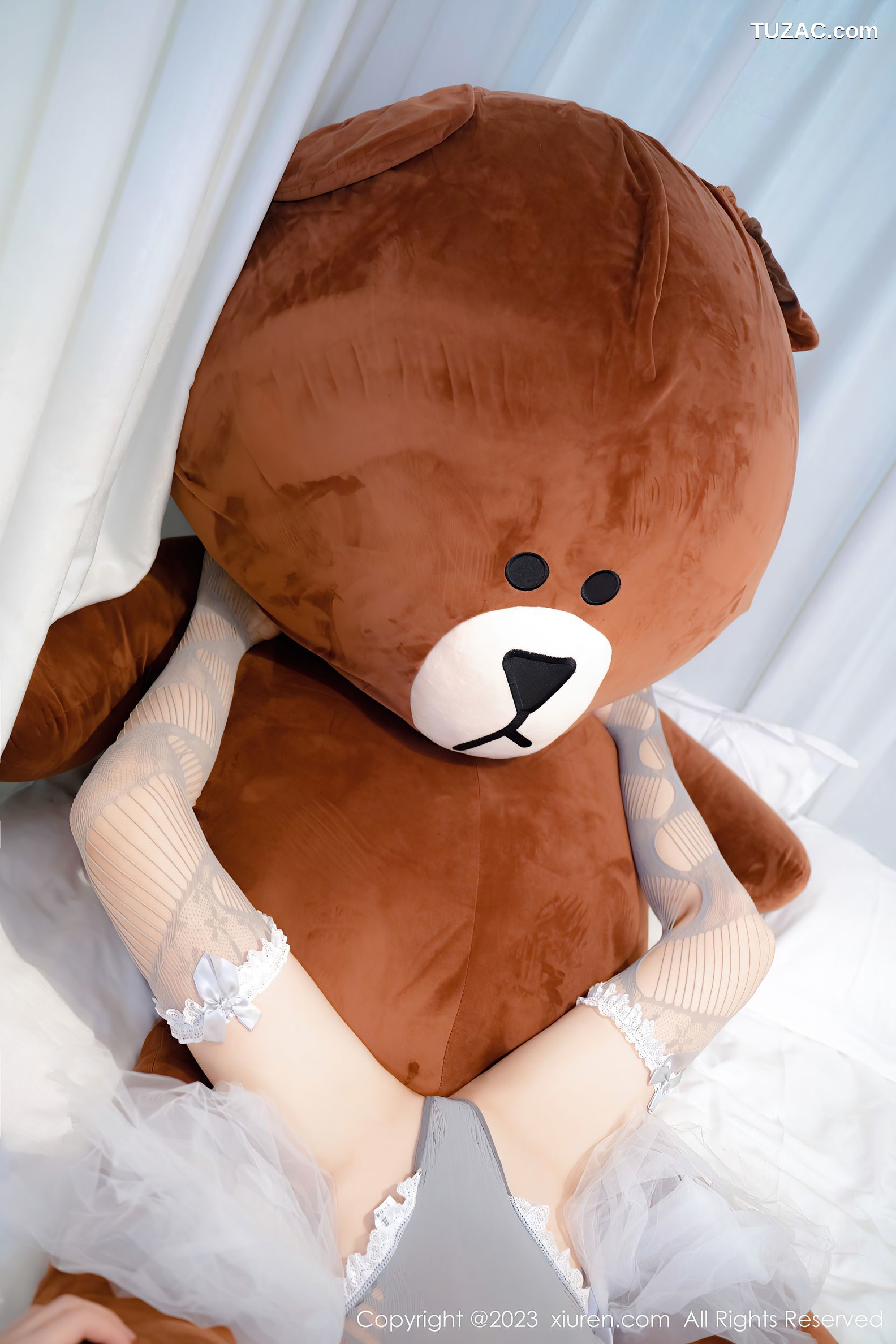 XiuRen秀人网-6109-婠婠么-灰色轻透连体衣灰丝