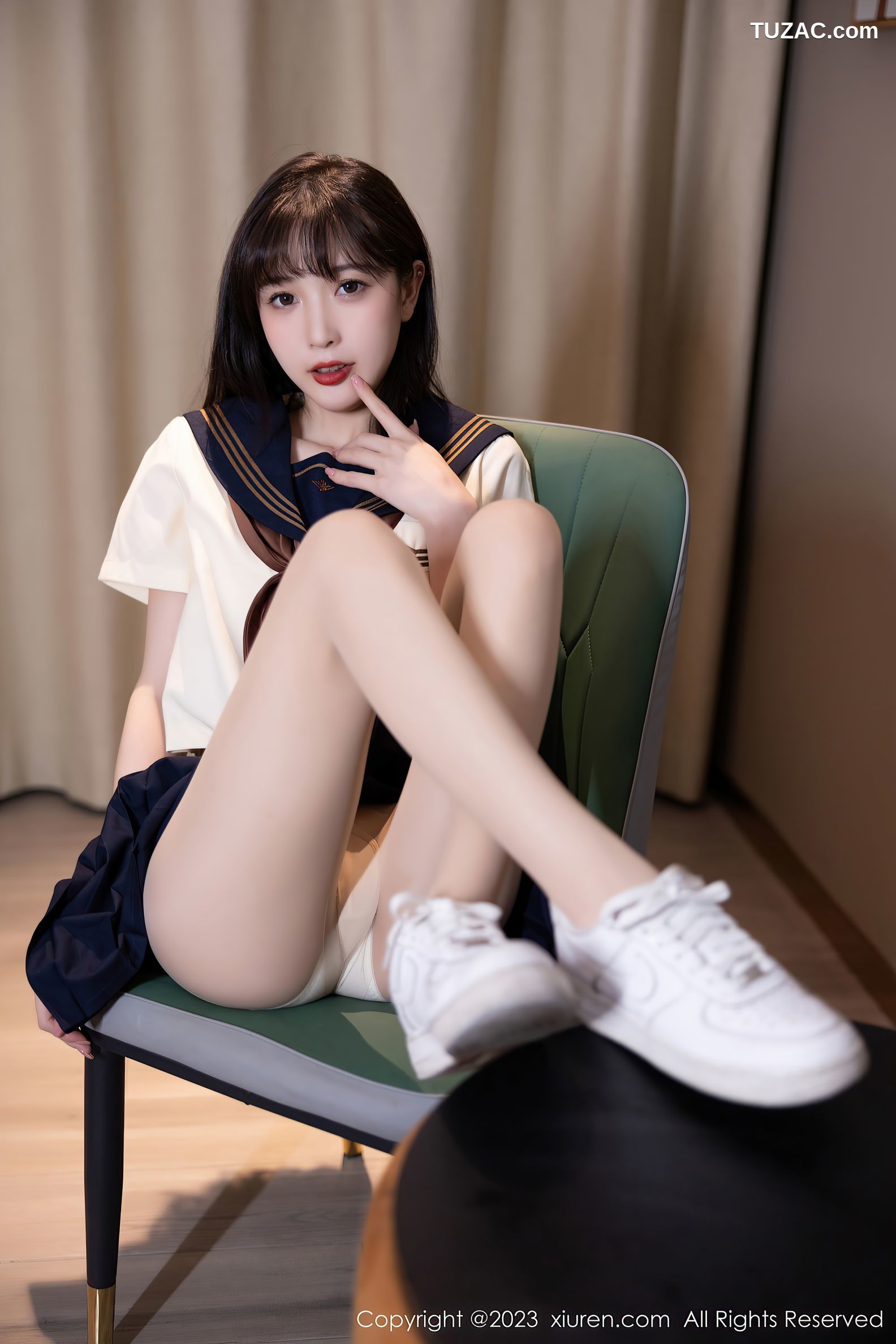 XiuRen秀人网-6126-林星阑-海南岛旅拍学妹制服白色内衣肉丝