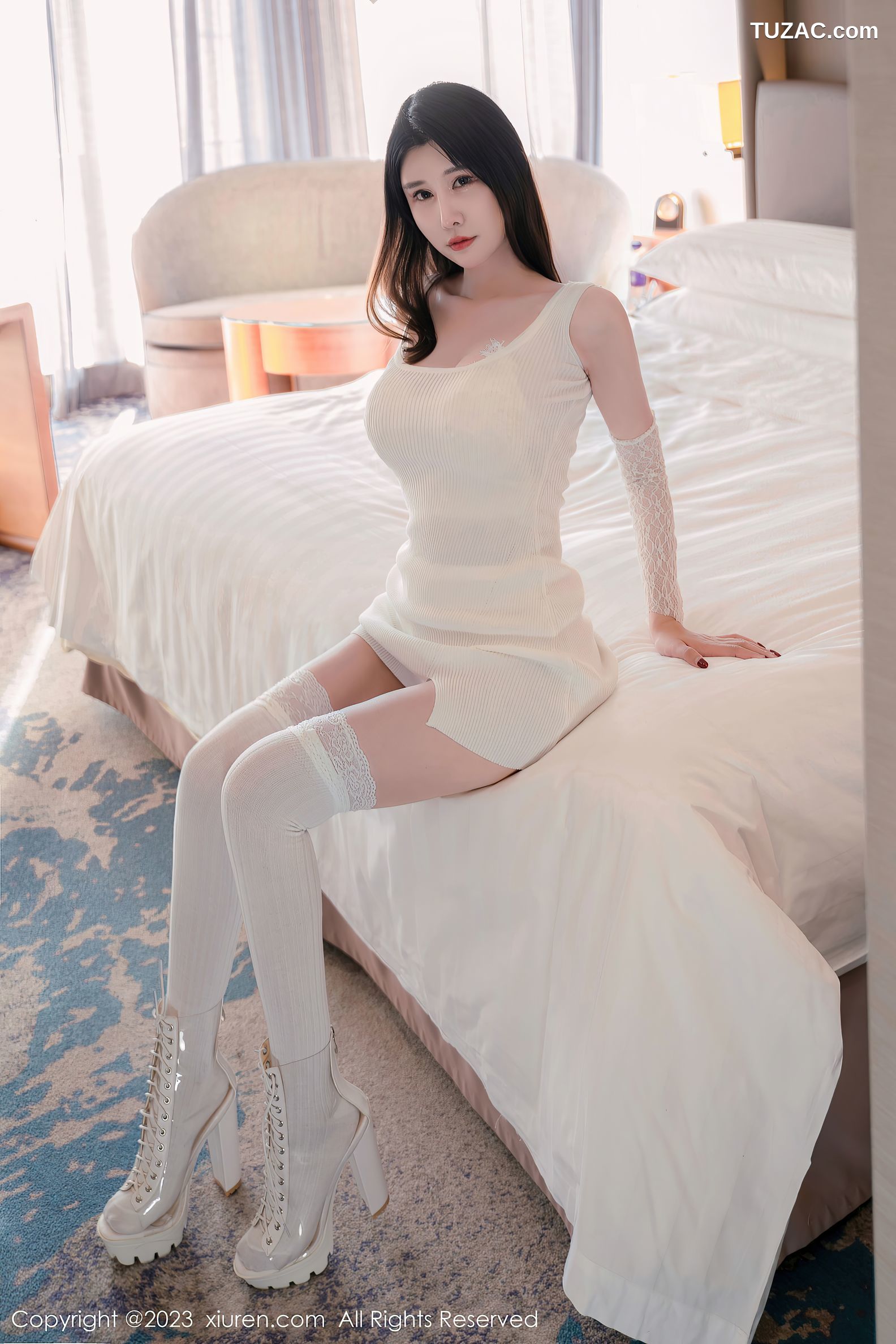 XiuRen秀人网-6128-夏沫沫-阳朔旅拍居家系列白色服饰