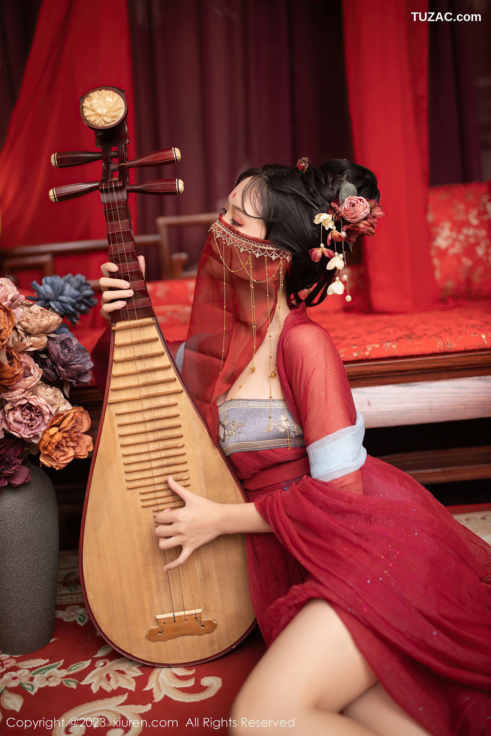 XiuRen秀人网-6154-利世-歌姬角色扮演红色古装低胸服