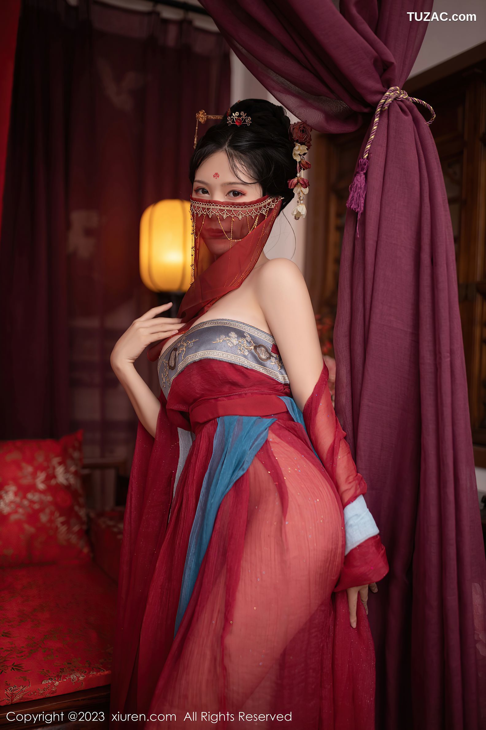 XiuRen秀人网-6154-利世-歌姬角色扮演红色古装低胸服