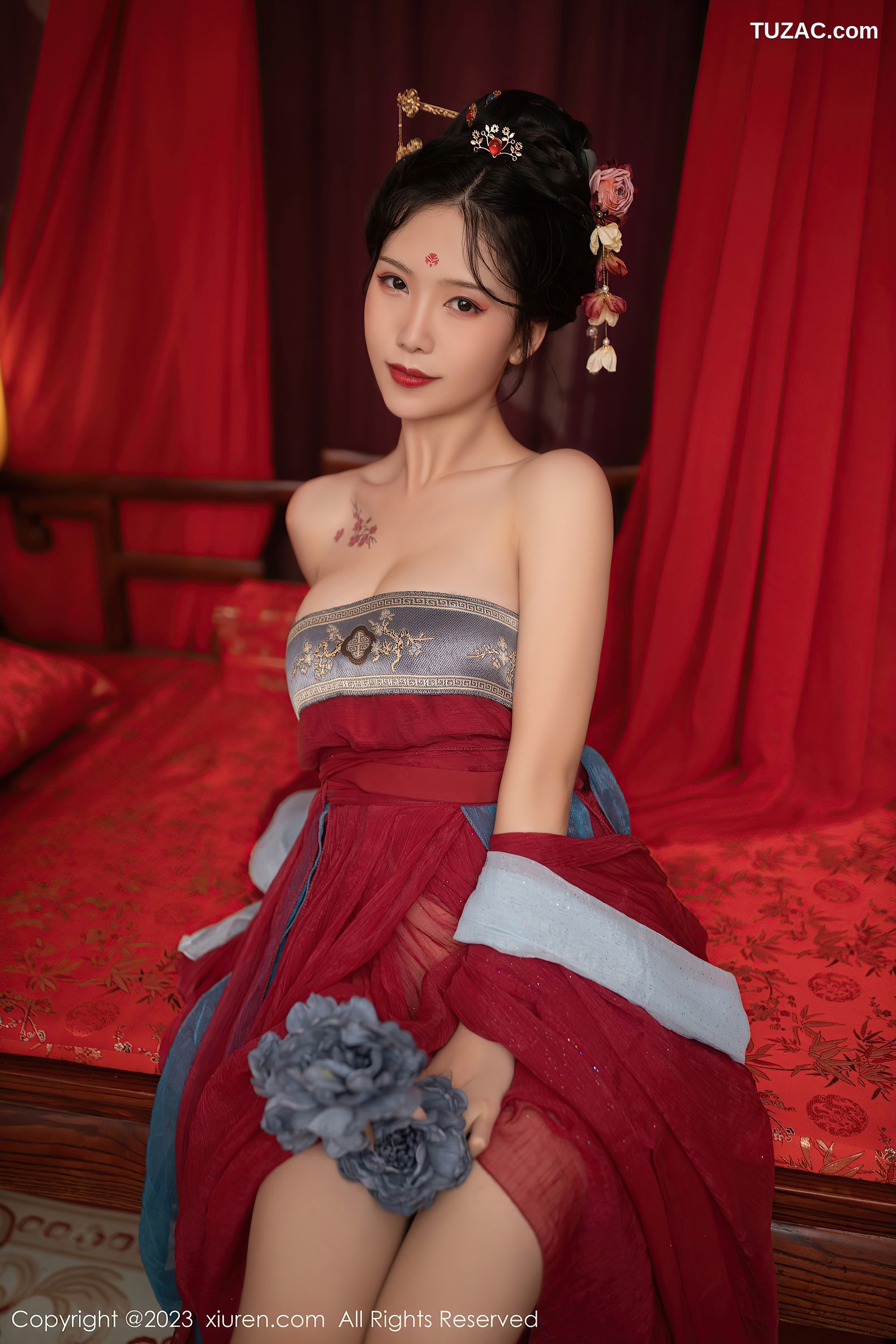 XiuRen秀人网-6154-利世-歌姬角色扮演红色古装低胸服