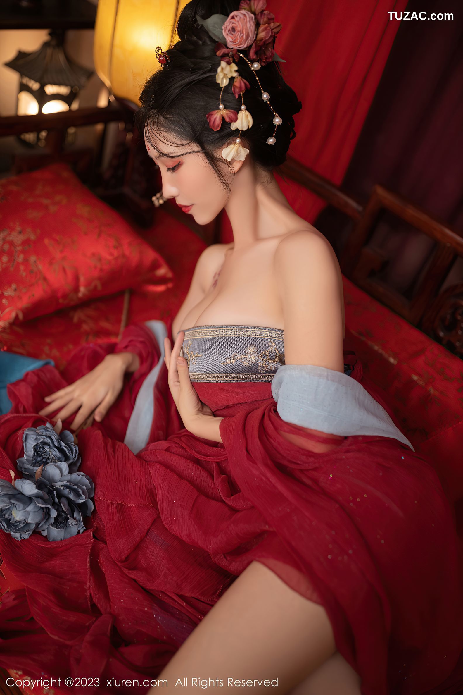 XiuRen秀人网-6154-利世-歌姬角色扮演红色古装低胸服