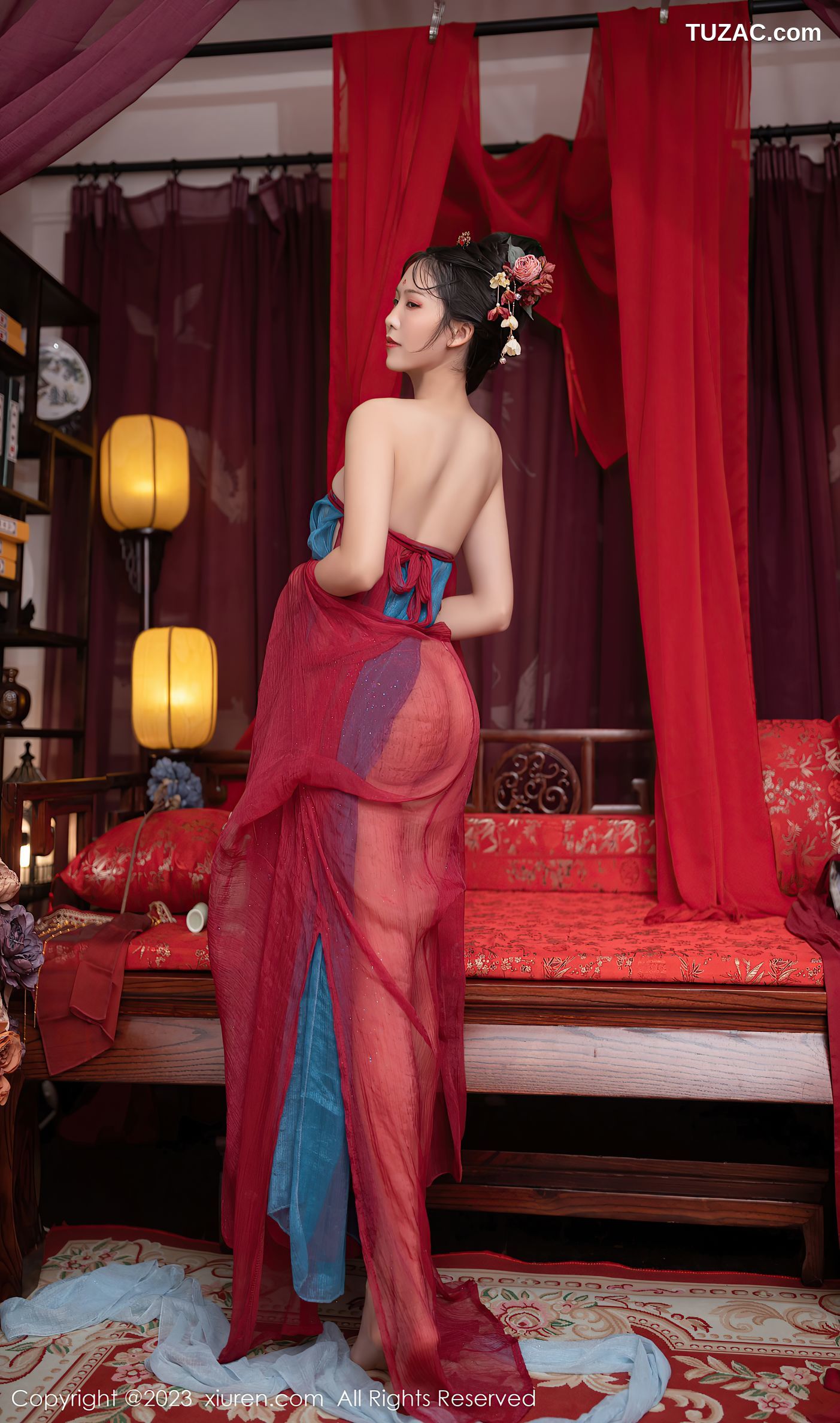 XiuRen秀人网-6154-利世-歌姬角色扮演红色古装低胸服