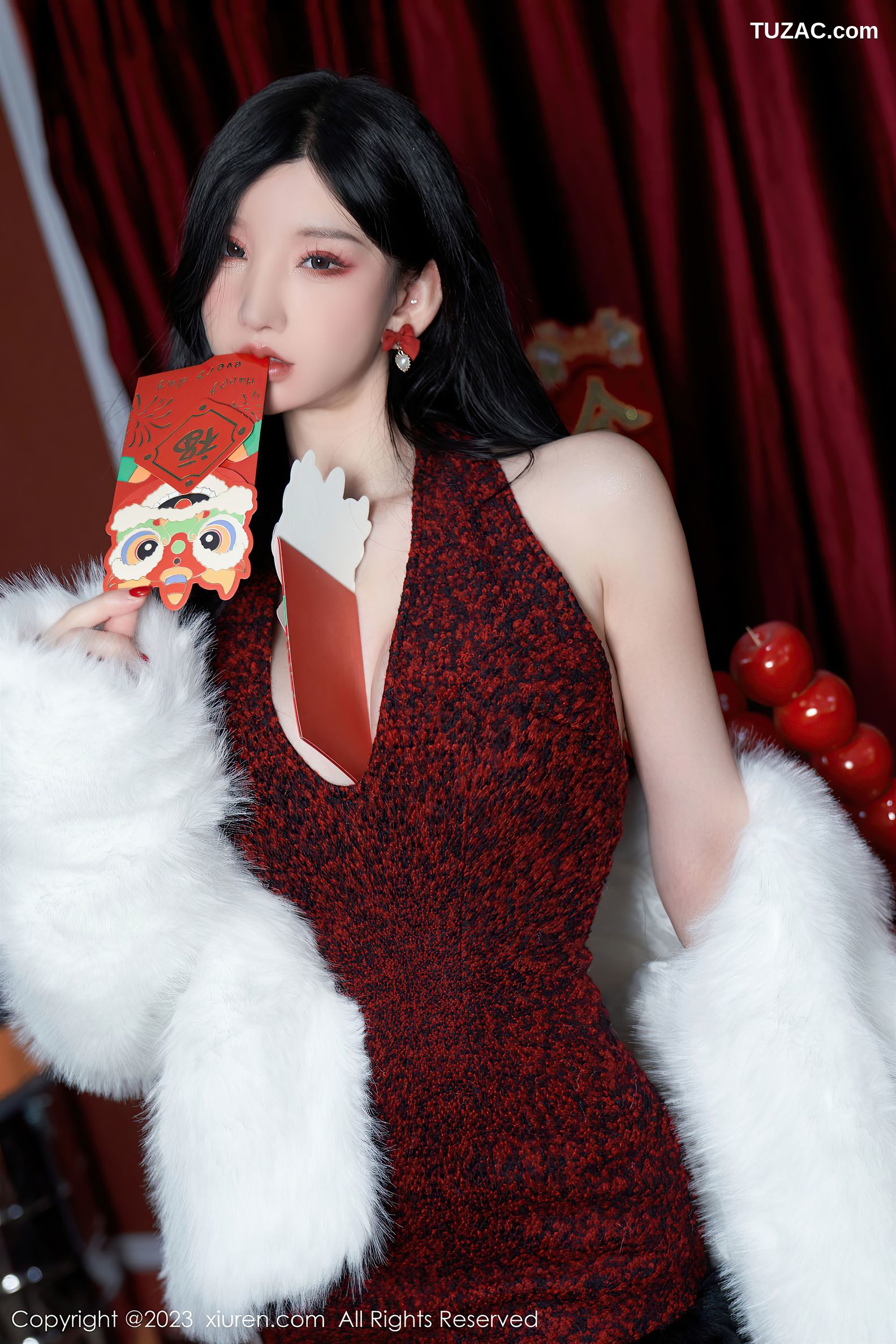 XiuRen秀人网-6174-周于希-新春主题-低胸服饰超薄黑丝