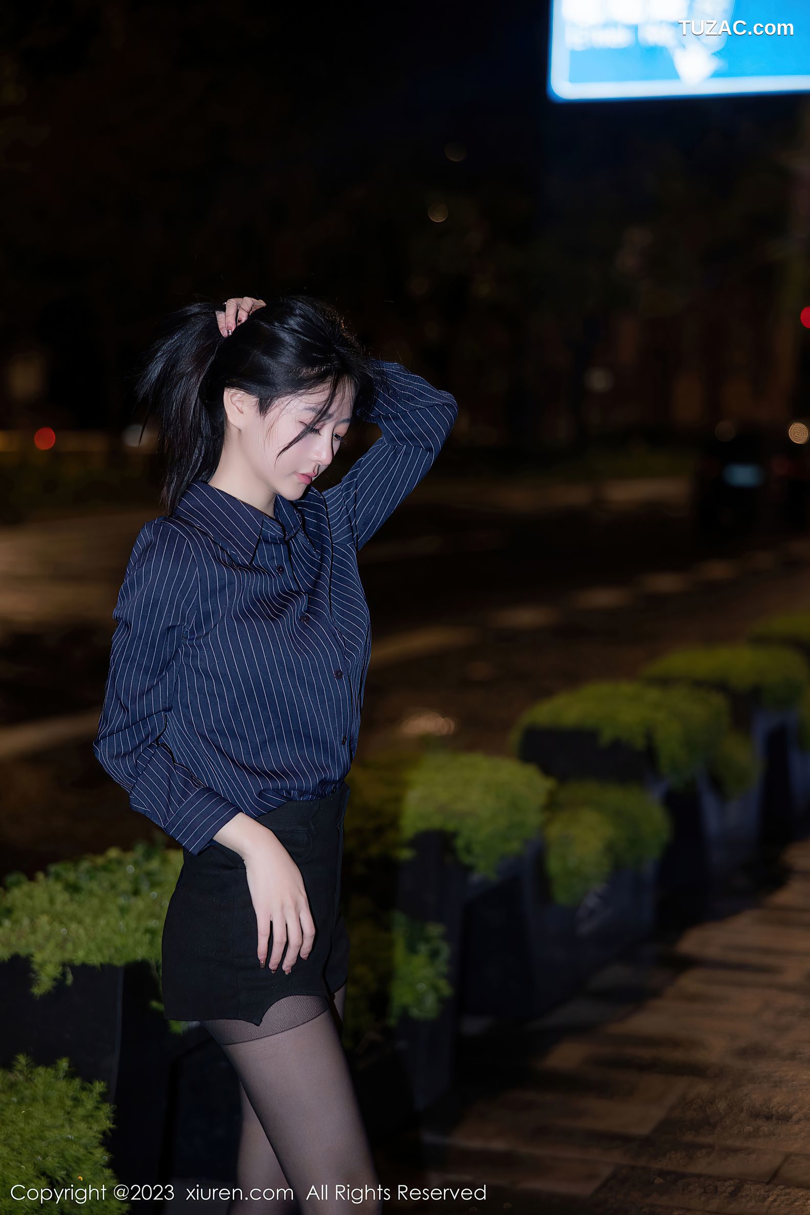 XiuRen秀人网-6246-谢小蒽-宾馆性感OL装扮黑色蕾丝内衣