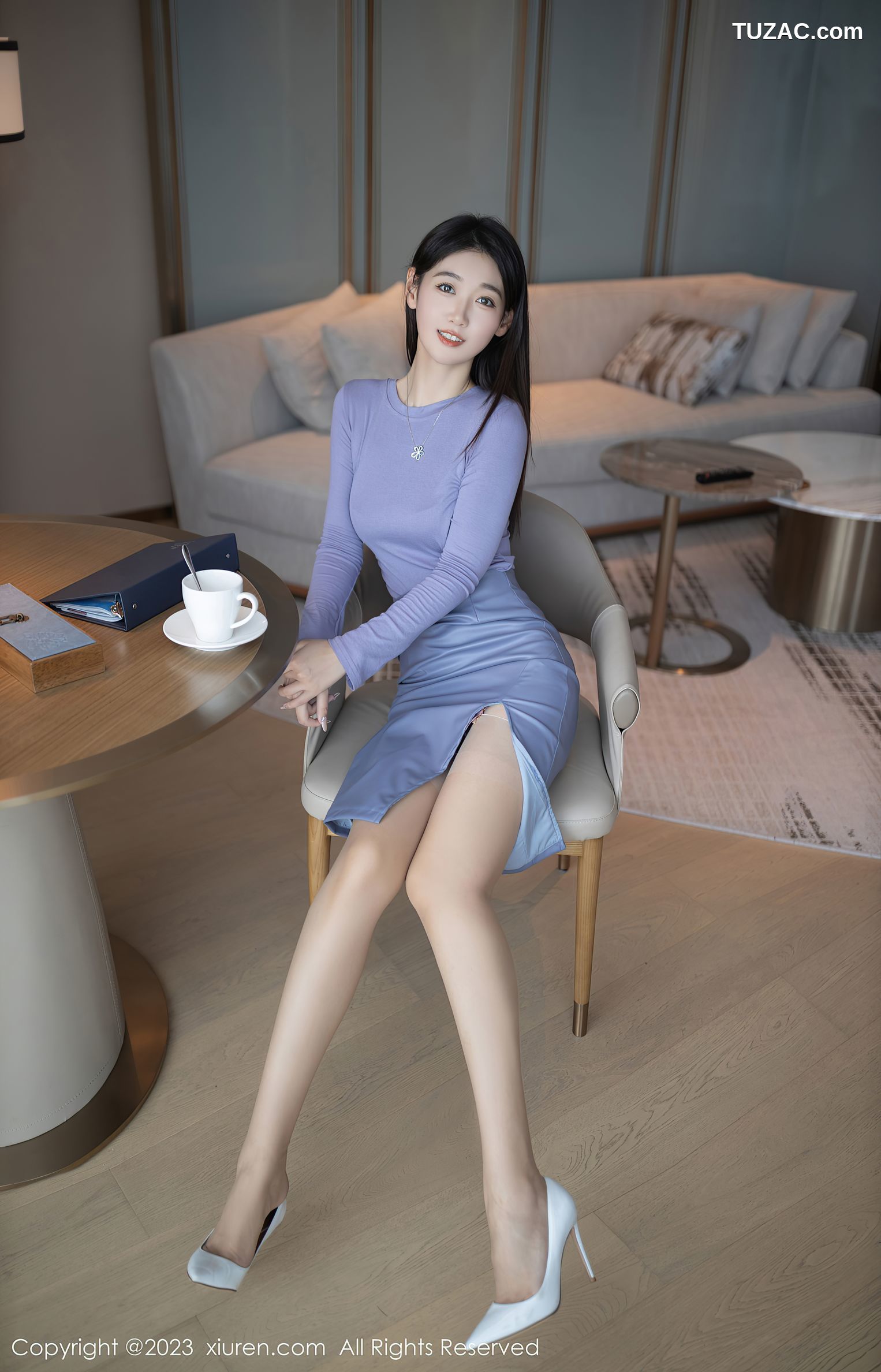 XiuRen秀人网-6258-唐安琪-下午茶主题粉色蕾丝内衣-2023.02.13