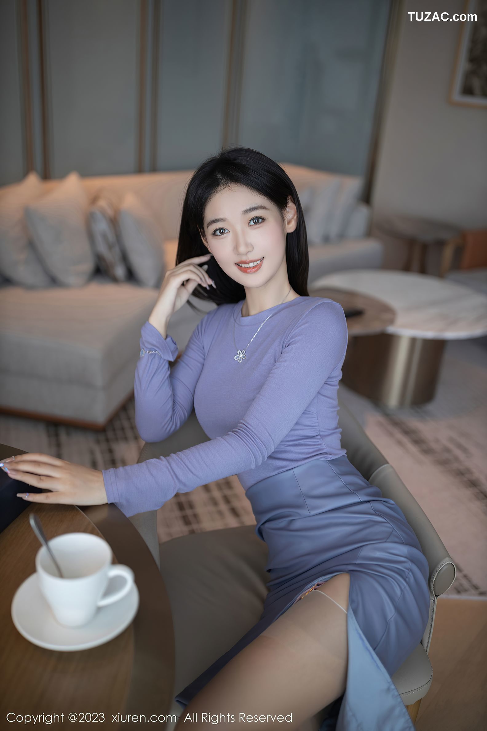 XiuRen秀人网-6258-唐安琪-下午茶主题粉色蕾丝内衣-2023.02.13