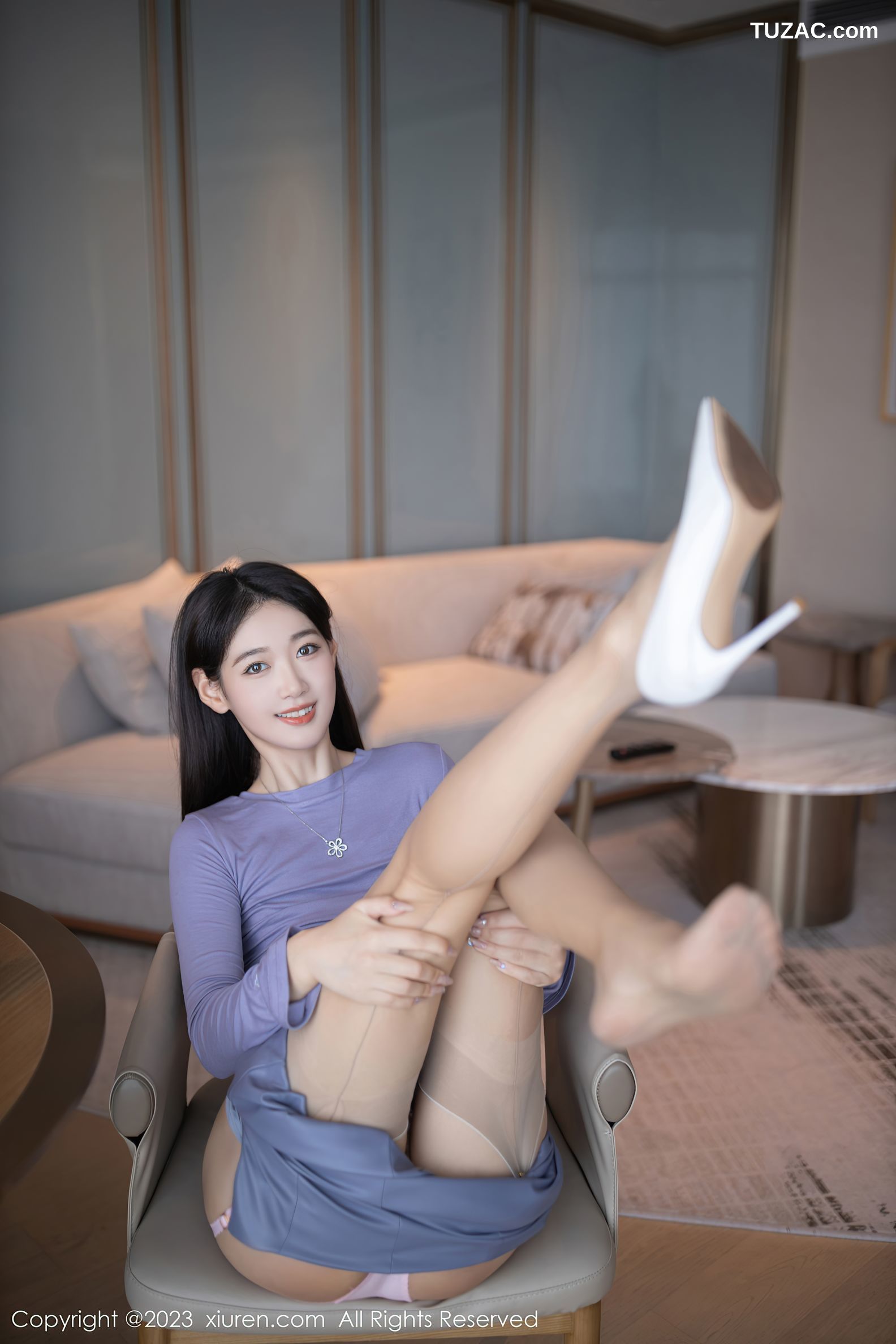 XiuRen秀人网-6258-唐安琪-下午茶主题粉色蕾丝内衣-2023.02.13