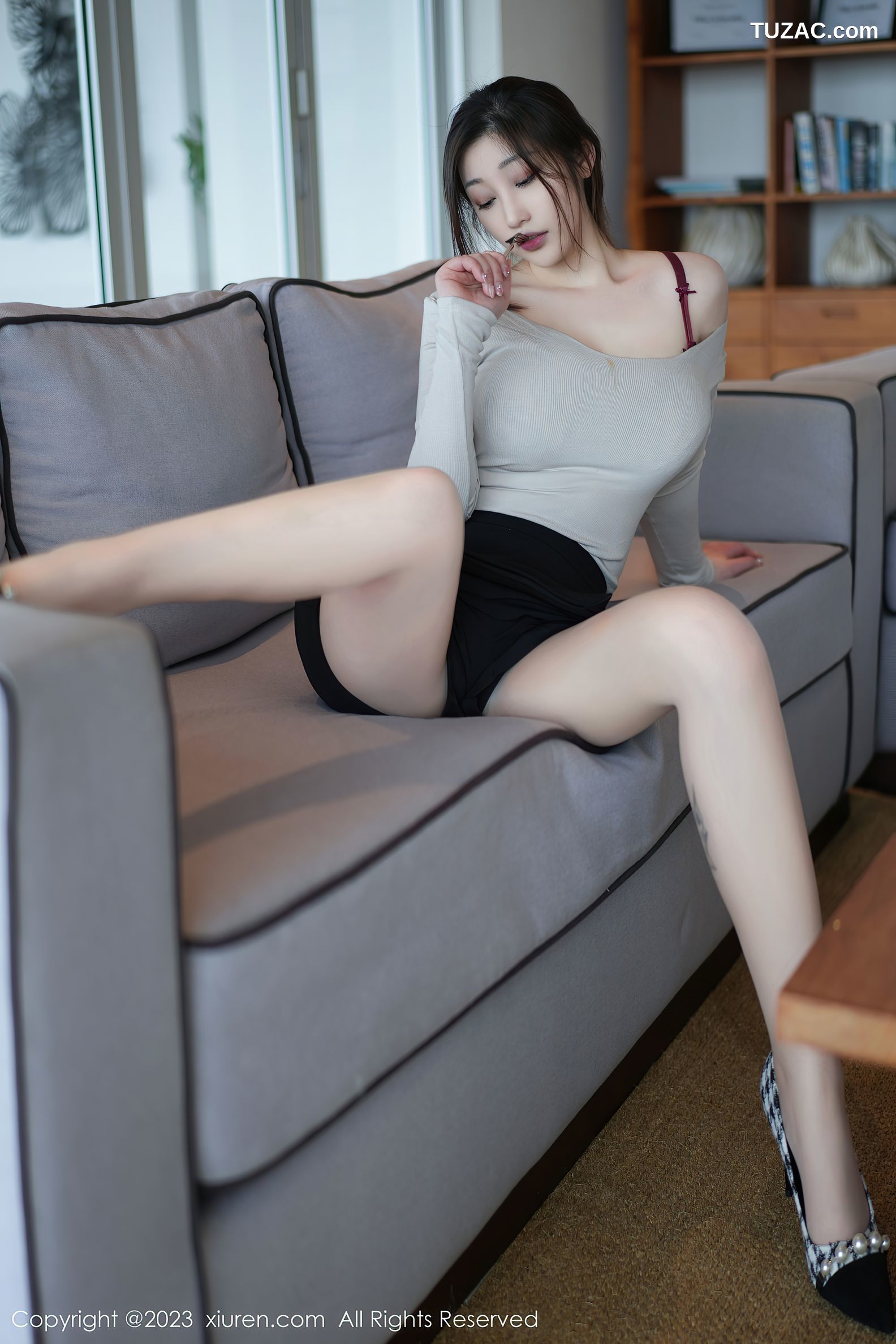 XiuRen秀人网-6351-妲己_Toxic-性感红色内衣原色丝袜-2023.03.02