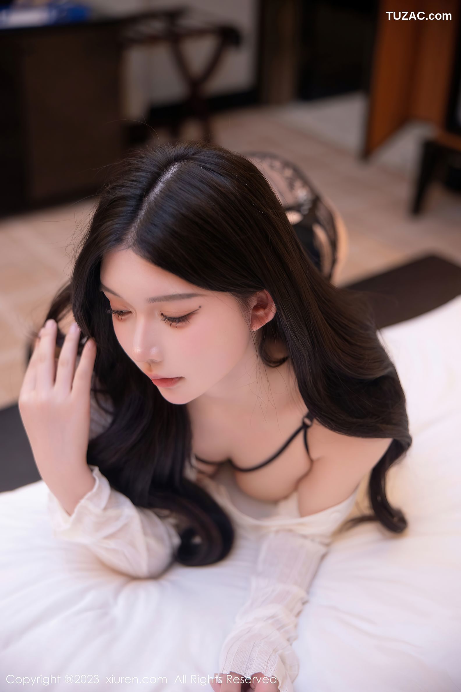 XiuRen秀人网-6357-林珊珊-黑色蕾丝情趣内衣-2023.03.03