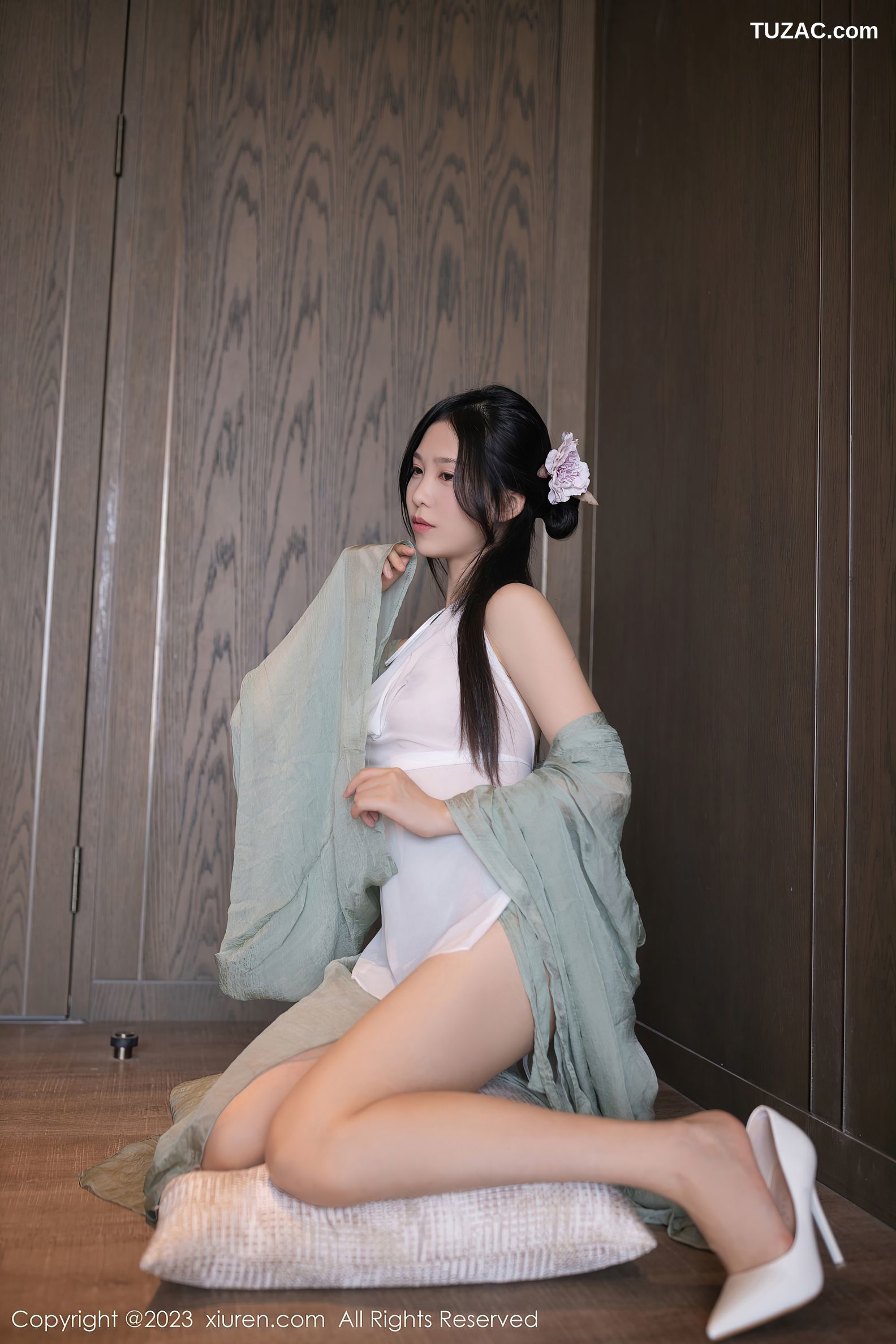 XiuRen秀人网-6420-利世-绿色古装服饰白色薄纱-2023.03.15
