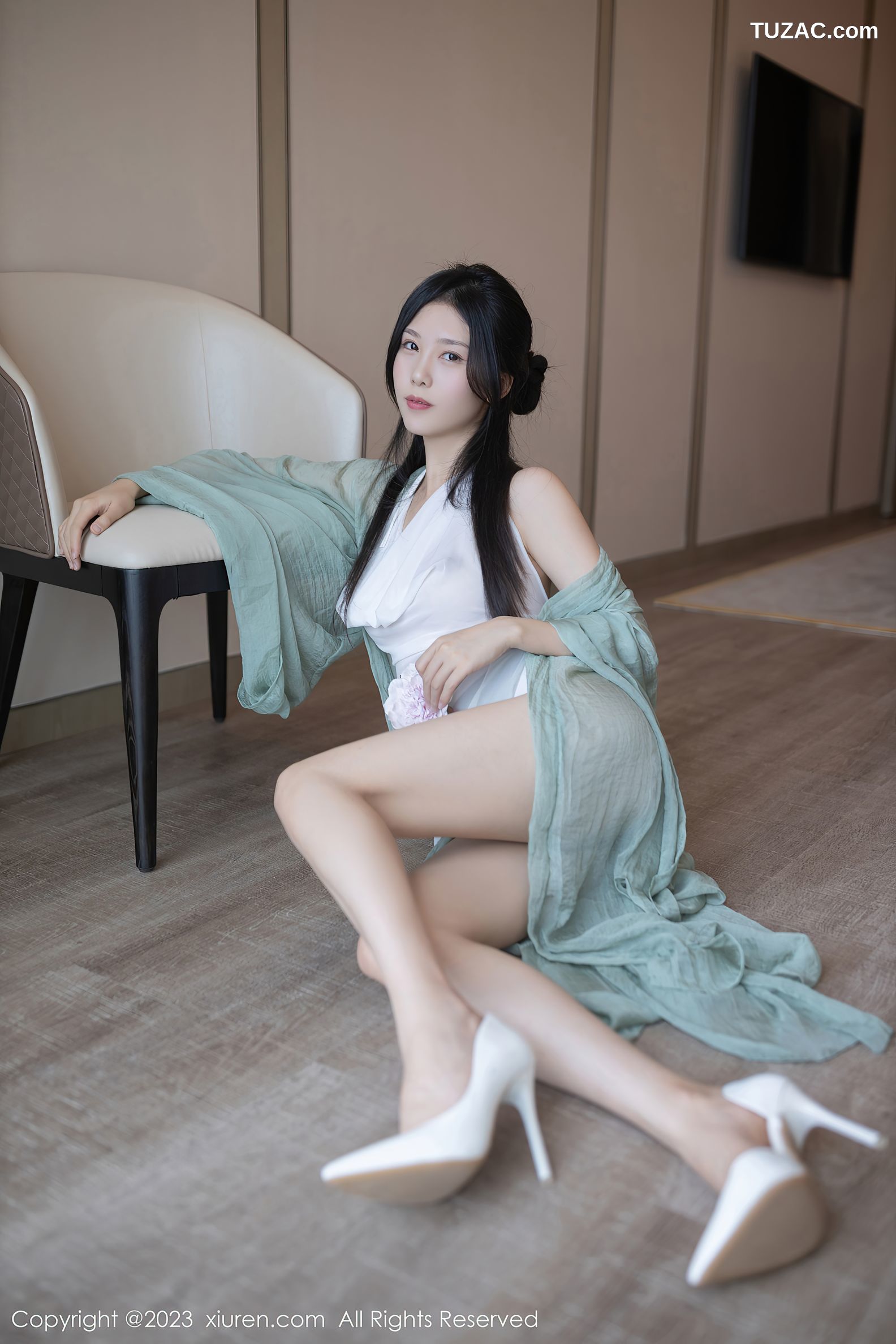 XiuRen秀人网-6420-利世-绿色古装服饰白色薄纱-2023.03.15