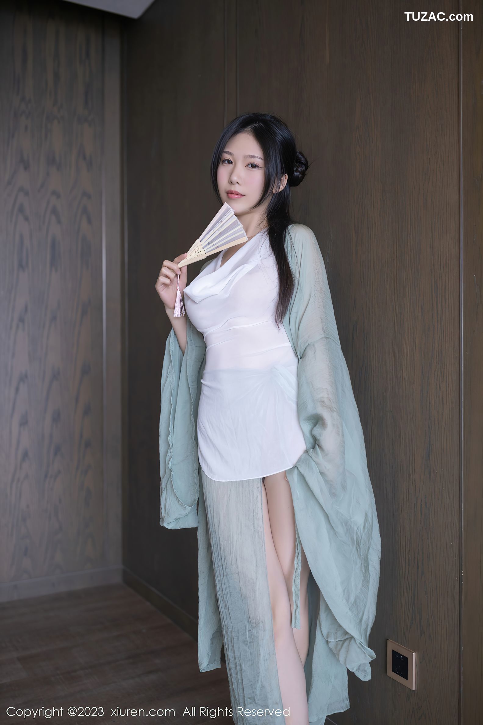 XiuRen秀人网-6420-利世-绿色古装服饰白色薄纱-2023.03.15