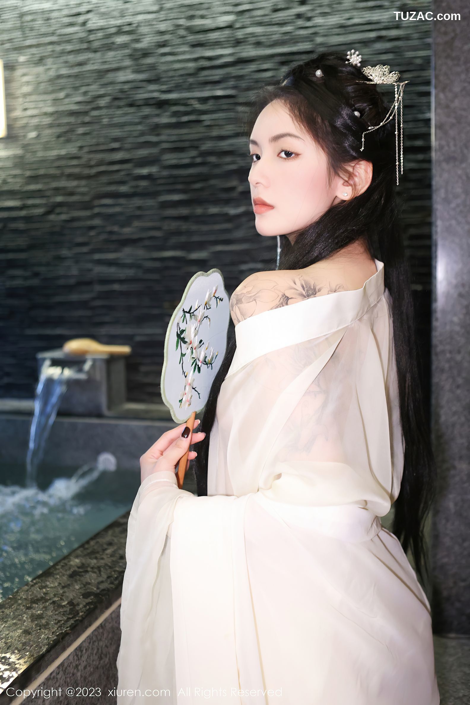 XiuRen秀人网-6430-乔一一-温泉浴池白纱轻透古装服饰-2023.03.17