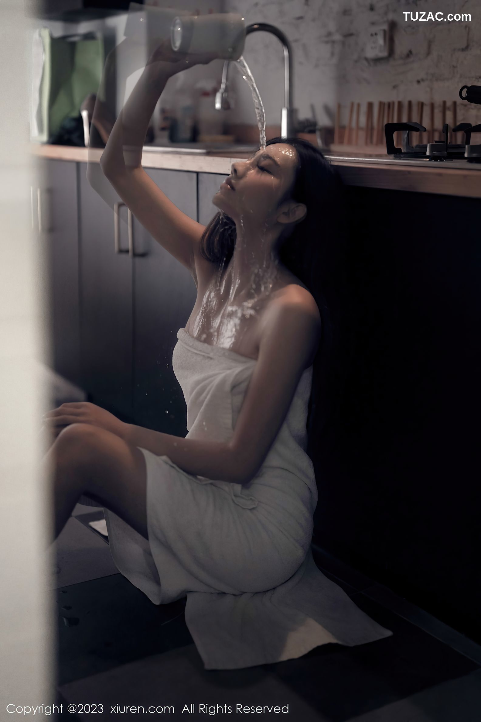 XiuRen秀人网-6437-加朵Babe-粉色露肩连衣裙真空-2023.03.20