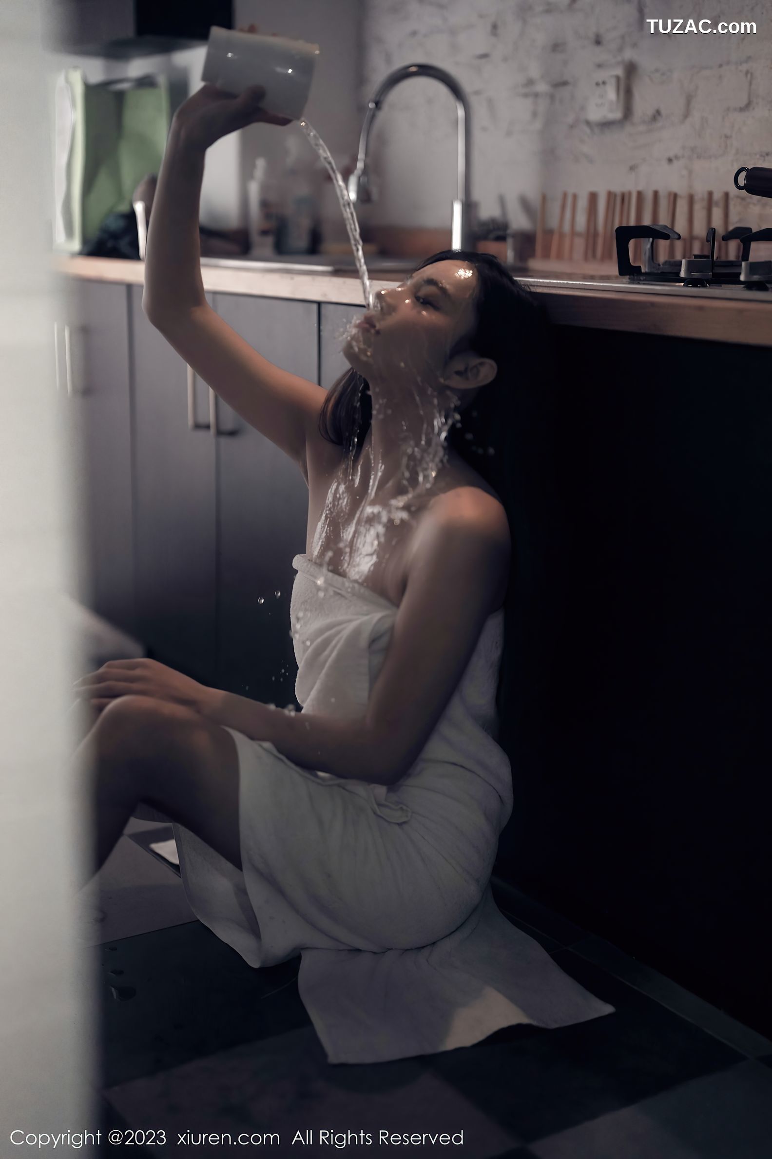 XiuRen秀人网-6437-加朵Babe-粉色露肩连衣裙真空-2023.03.20