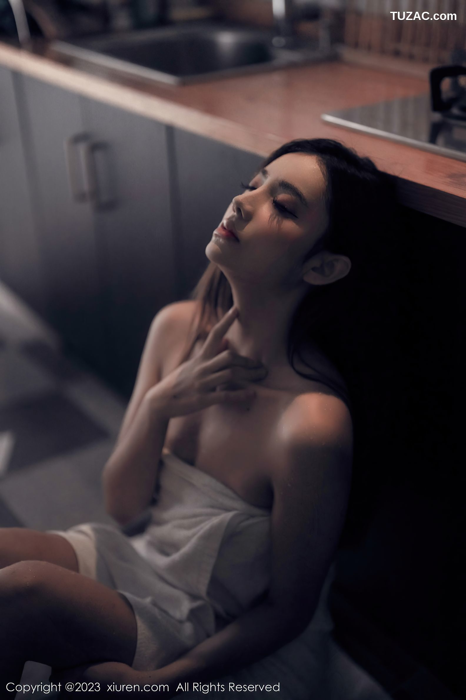 XiuRen秀人网-6437-加朵Babe-粉色露肩连衣裙真空-2023.03.20