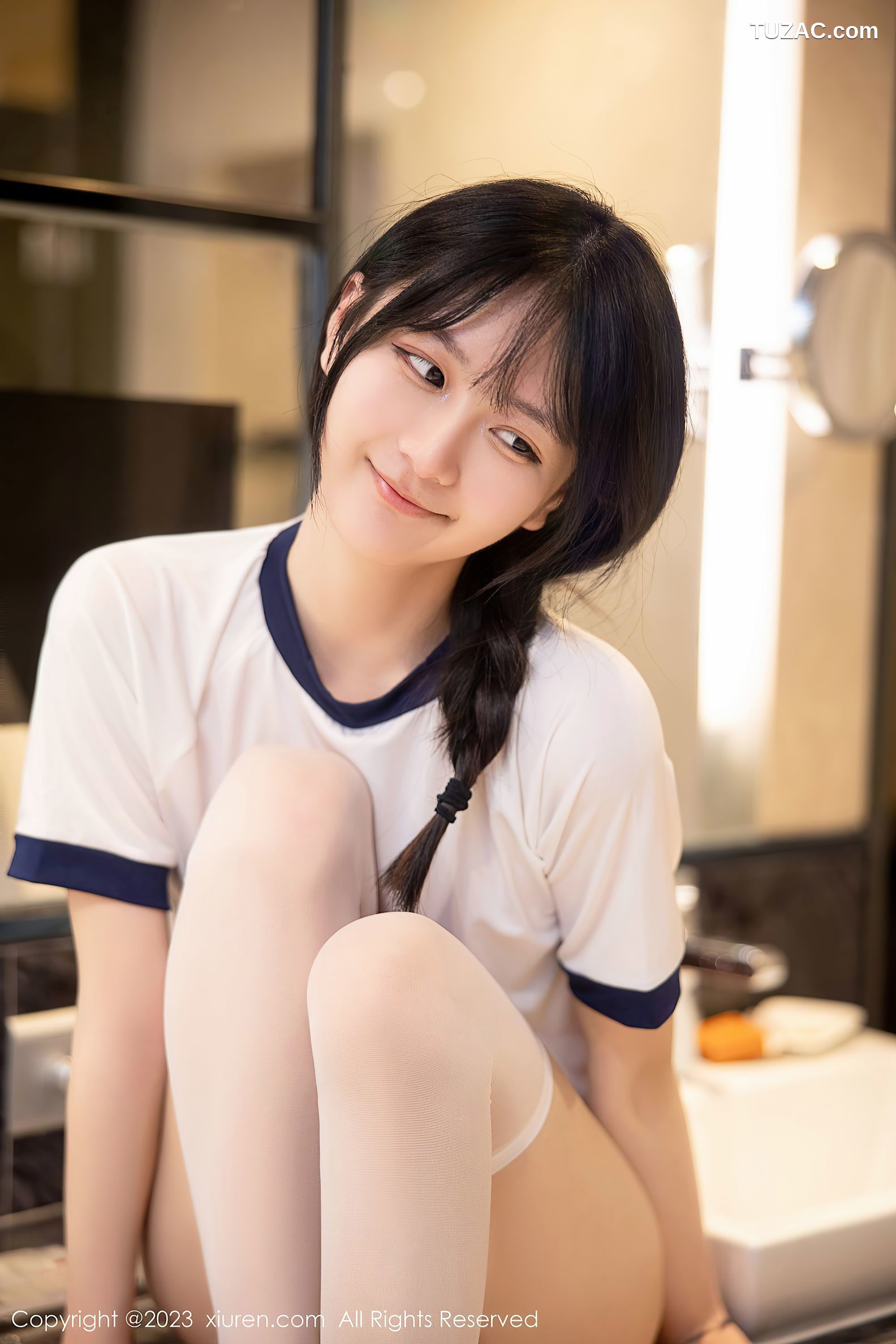 XiuRen秀人网-6447-谢小蒽-浴室性感白色水手服-2023.03.21