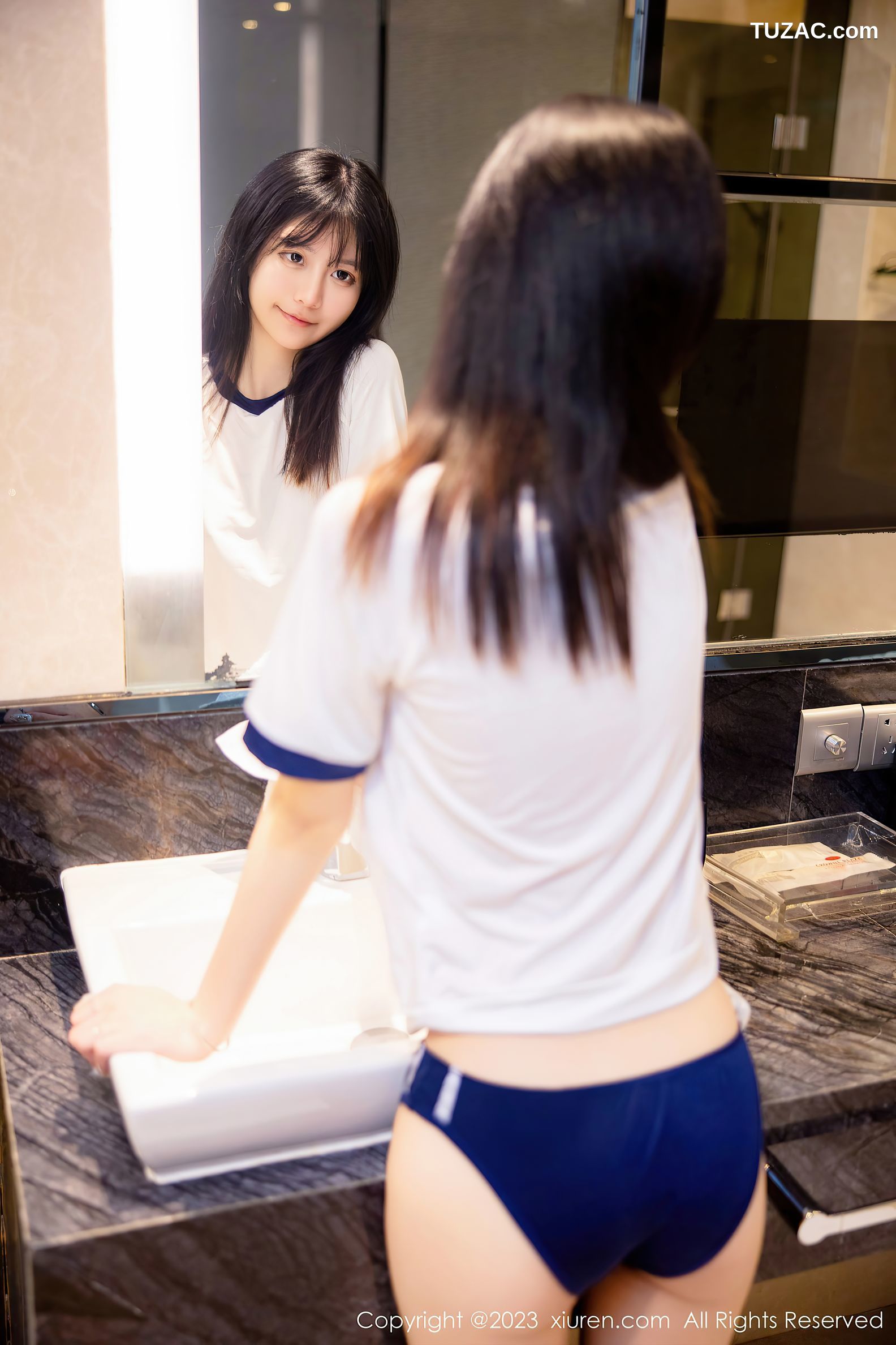 XiuRen秀人网-6447-谢小蒽-浴室性感白色水手服-2023.03.21